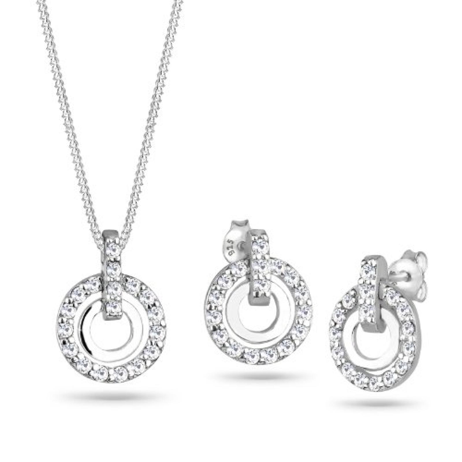 Elli Damen-Schmuckset Klassik 925 Silber L&auml;nge 45cm 0912670511_45 