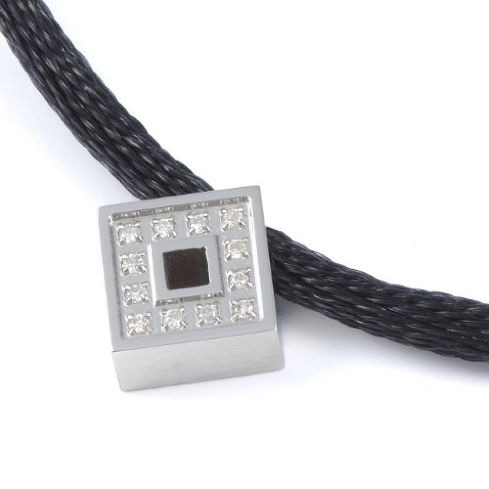 Monomania Damen-Halskette Raute Edelstahl 12 Diamanten 0,06 ct weiß 50415 