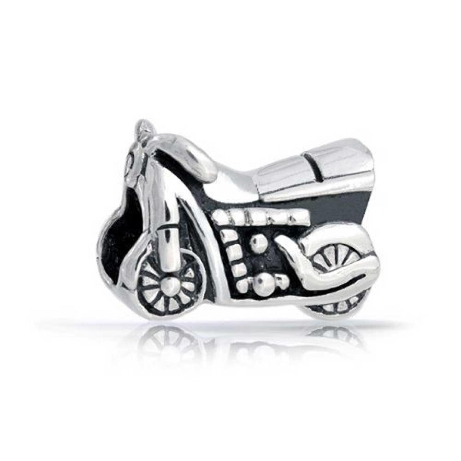 Bling Jewelry Verwitterter Sterling-Silber Motorrad Charm Bead Pandora kompatibel Bling Jewelry Verwitterter Sterling-Silber Motorrad Charm Bead Pandora kompatibel