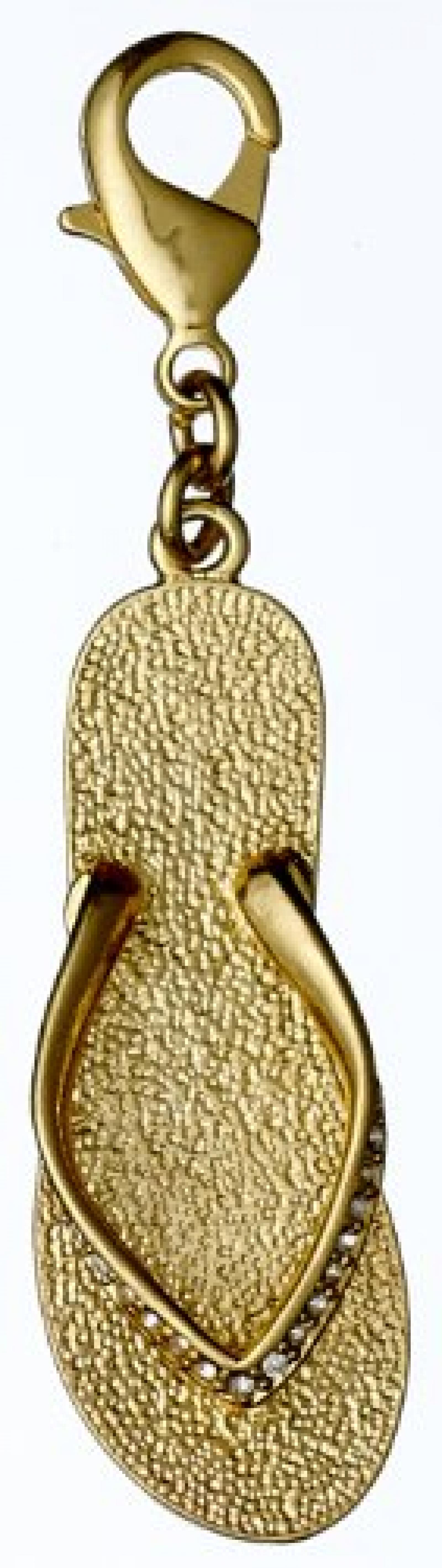 Pilgrim Jewelry Damen-Anhänger Messing aus der Serie Mega vergoldet,weiß 6 cm 411322002 