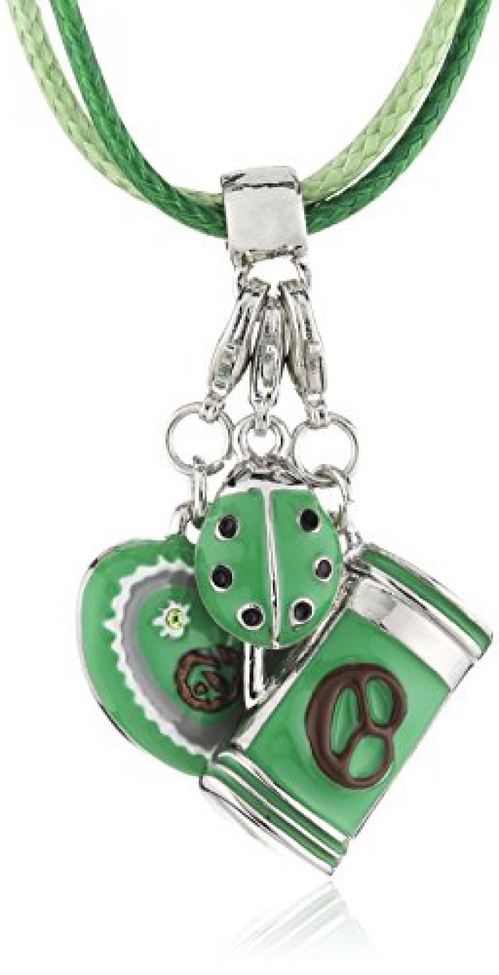 Sweet Deluxe Damen-Kette Wiesn Bavaria silver/green 37 cm 01211 