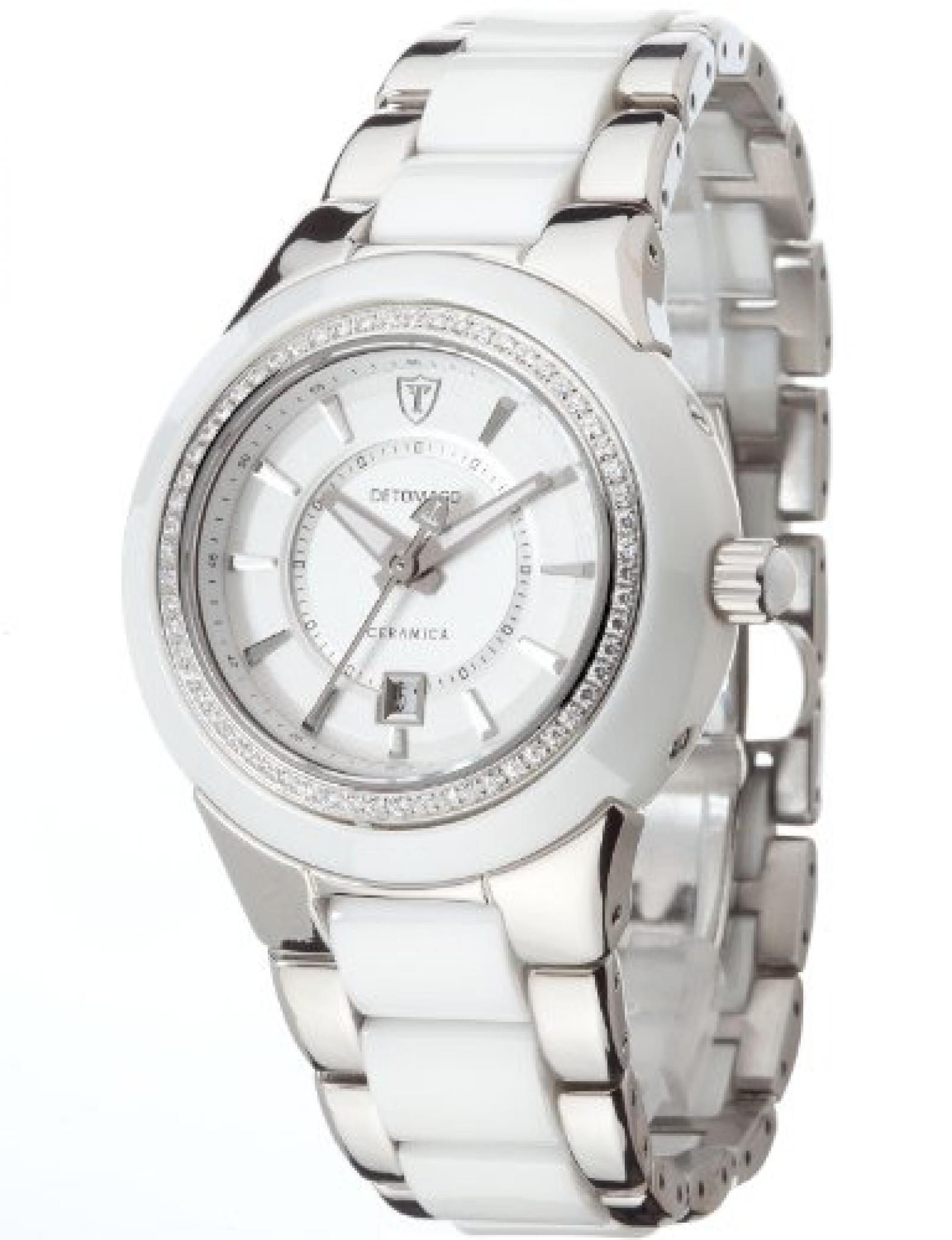 Detomaso Damen-Armbanduhr CARMELA White Ladies Analog Quarz Keramik DT3011-A 