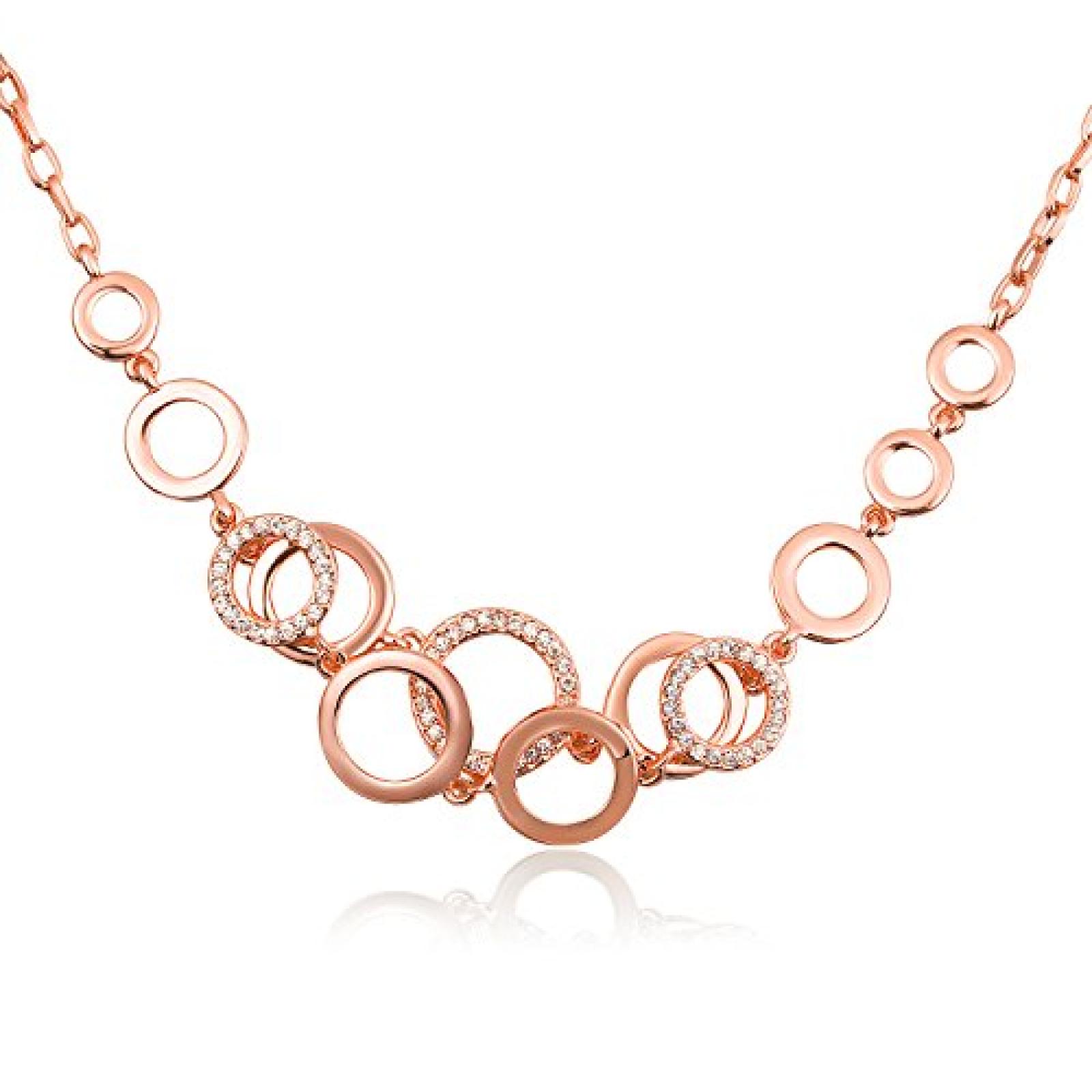FANCYDELI Weihnachtsgeschenk SWAROVSKI ELEMENTS Kristall Modeschmuck Rosegold Damen M&auml;dchen Halskette Geschenk zum Xmas f&uuml;r Alltag Party Mutter "Lieber unter den sternen " VN0044 