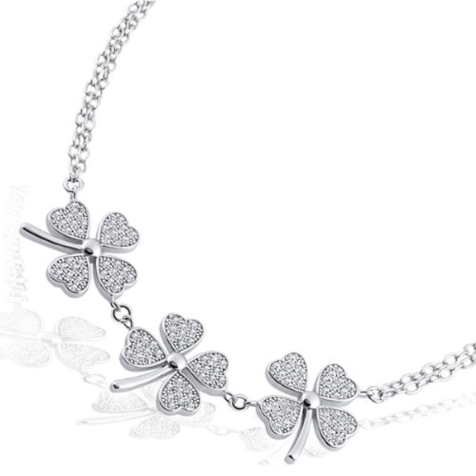 Goldmaid Damen-Armband 925 Sterling Silber Glücks-Kleblatt 108 weiße Zirkonia 21 cm Fo A6284S Goldmaid Damen-Armband 925 Sterling Silber Glücks-Kleblatt 108 weiße Zirkonia 21 cm Fo A6284S