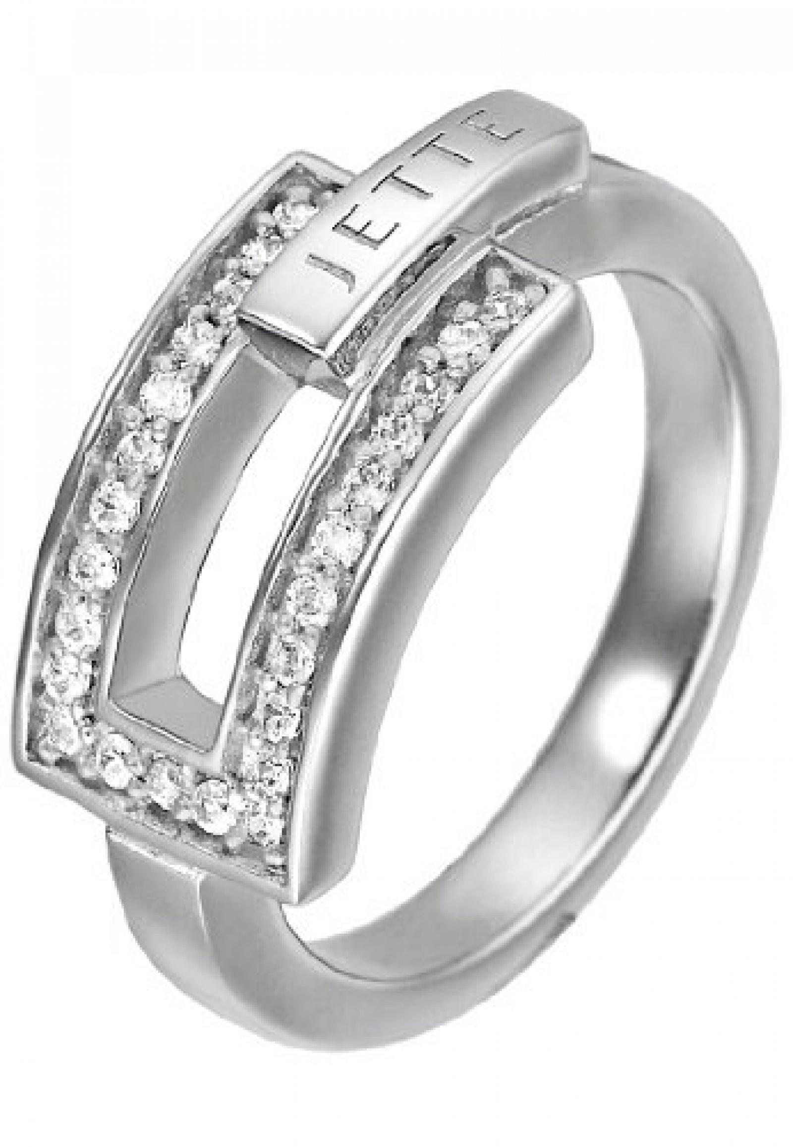 JETTE Silver Damen-Ring Frame 925er Silber rhodiniert 25 Zirkonia (silber) 