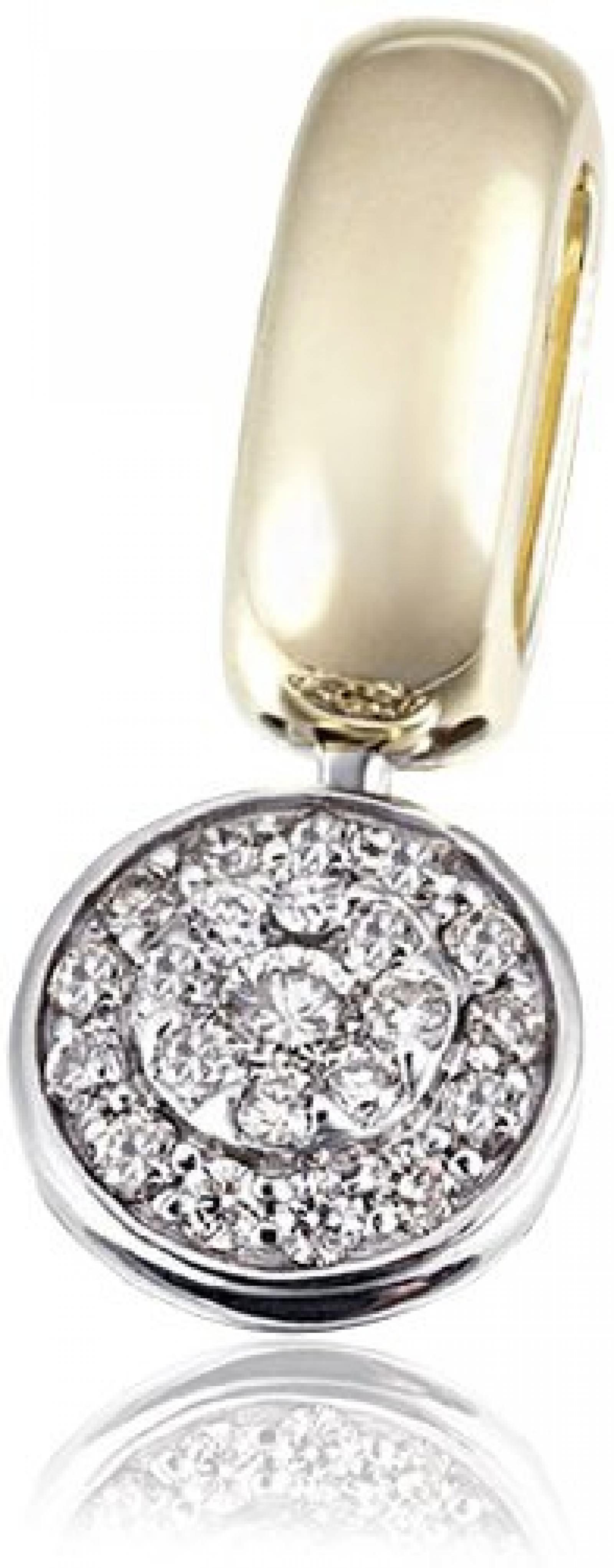 Goldmaid Damen-Anh&auml;nger 14 Karat 585 Gelbgold Glamour Bicolor 22 Brillanten 0,25 ct. Pa A6195BI 