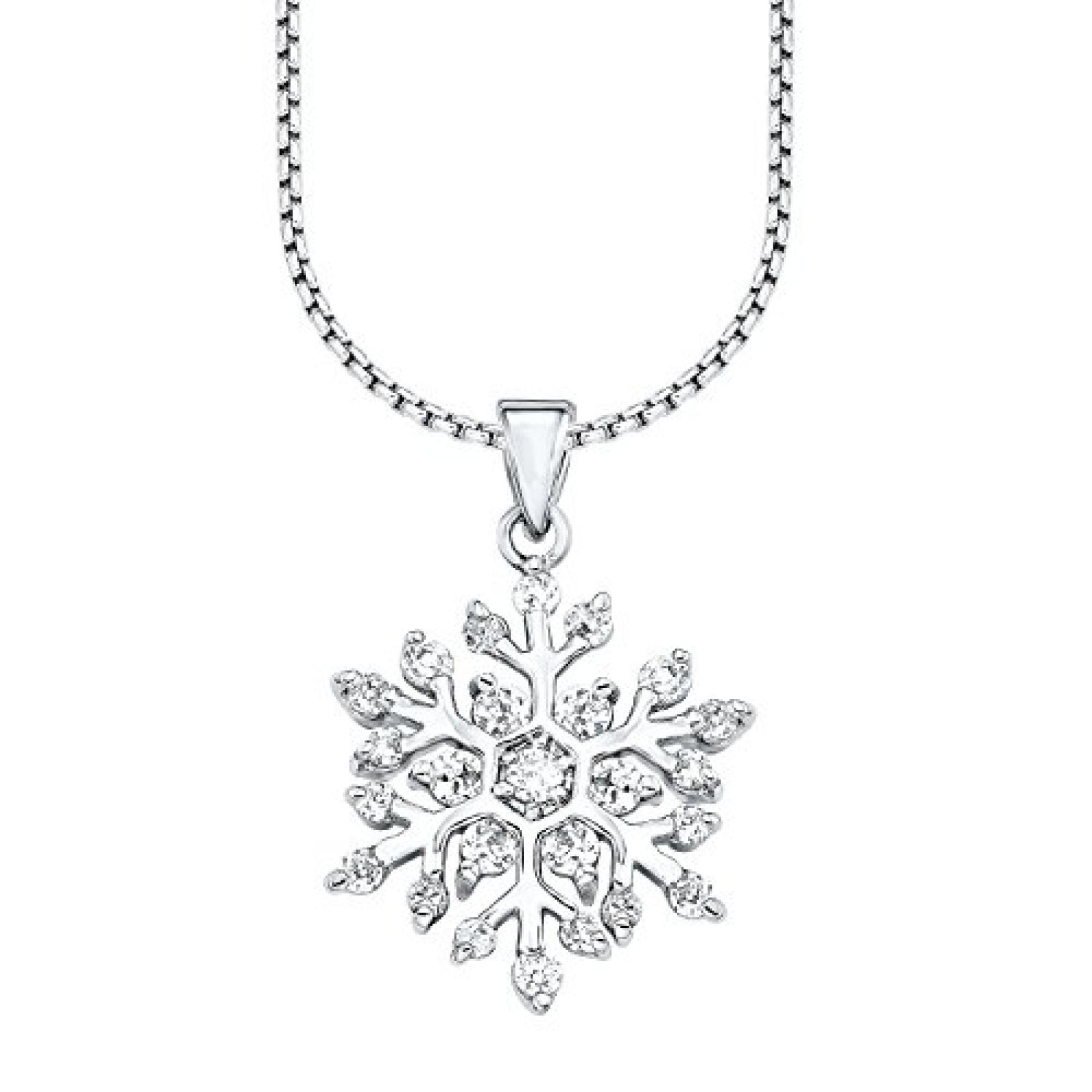 s.Oliver Jewel Damen-Kette mit Anh&auml;nger 925 Silber rhodiniert Zirkonia wei&szlig; 45 cm - 507547 