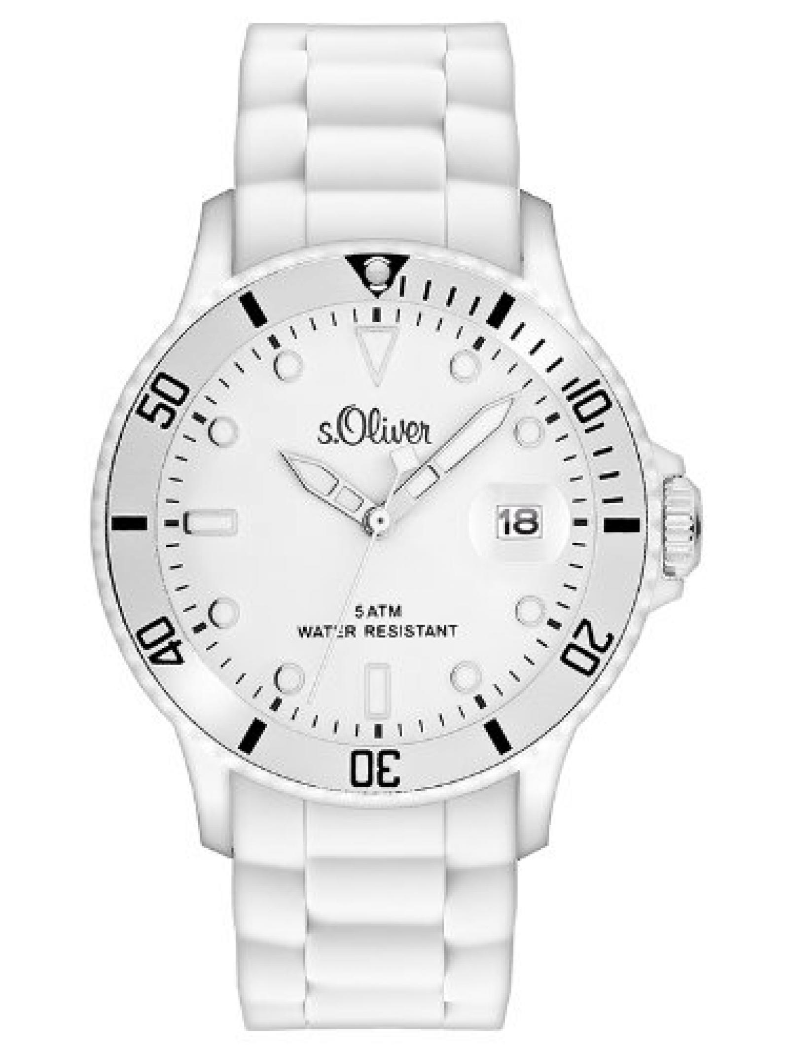 s.Oliver Herren-Armbanduhr XL Analog Quarz Silikon SO-2676-PQ 
