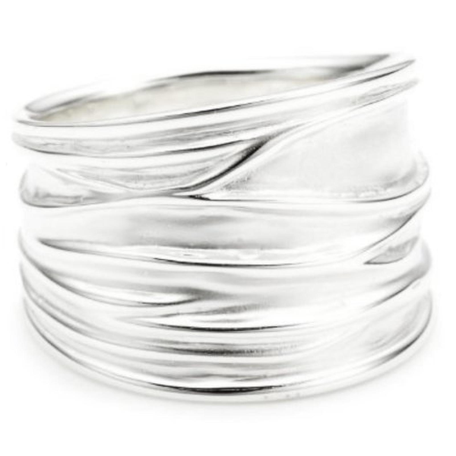 Vinani Damen-Ring breit Struktur sandgestrahlt glänzend Sterling Silber 925 RBM Vinani Damen-Ring breit Struktur sandgestrahlt glänzend Sterling Silber 925 RBM
