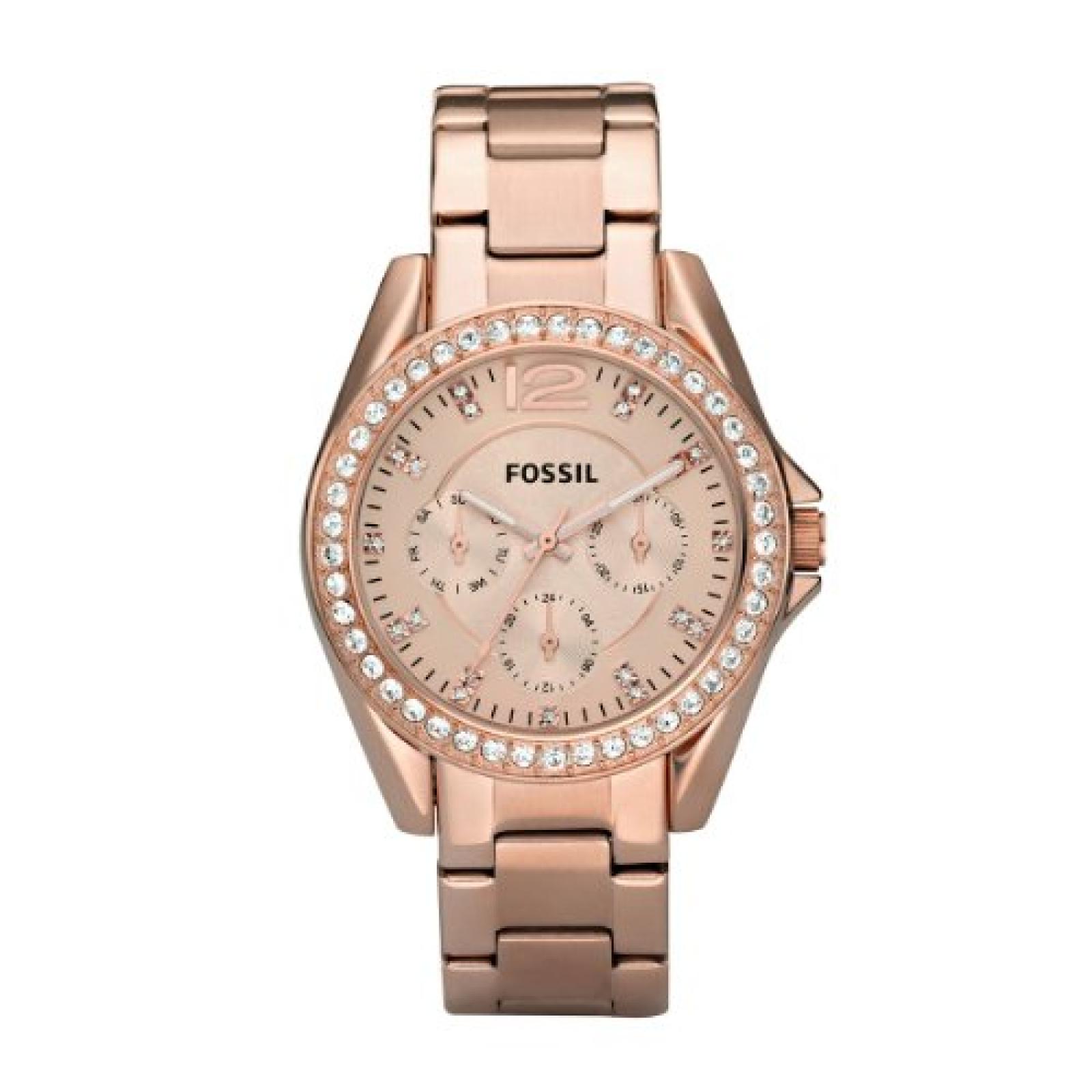 Fossil Damen-Multifunktionsuhr Dress rotgold ES2811 Fossil Damen-Multifunktionsuhr Dress rotgold ES2811