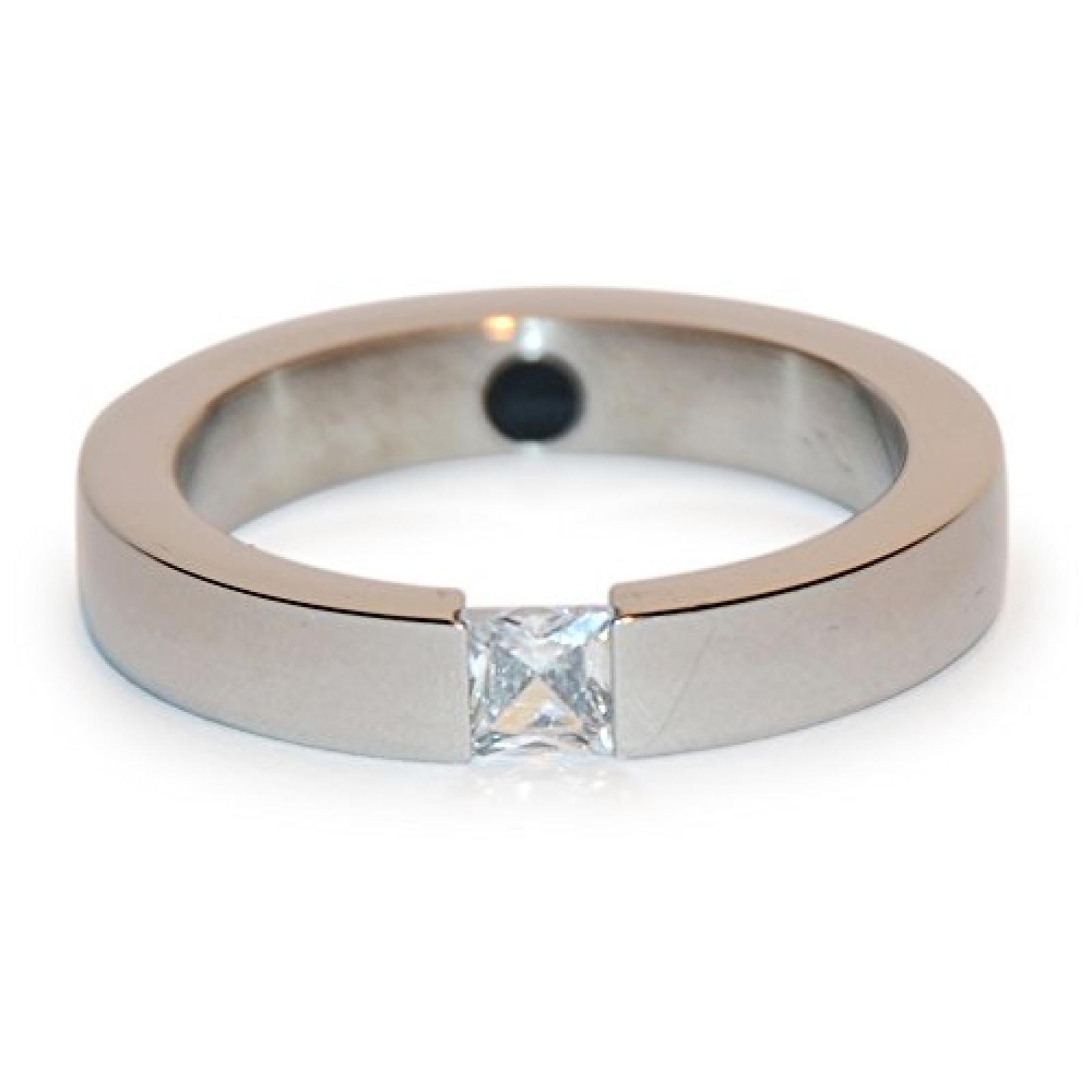 Design Magnetring mit Swarovski Crystal - ENERGETIX 4you 018 - poliert / mattiert Gr. 16 bis 21 