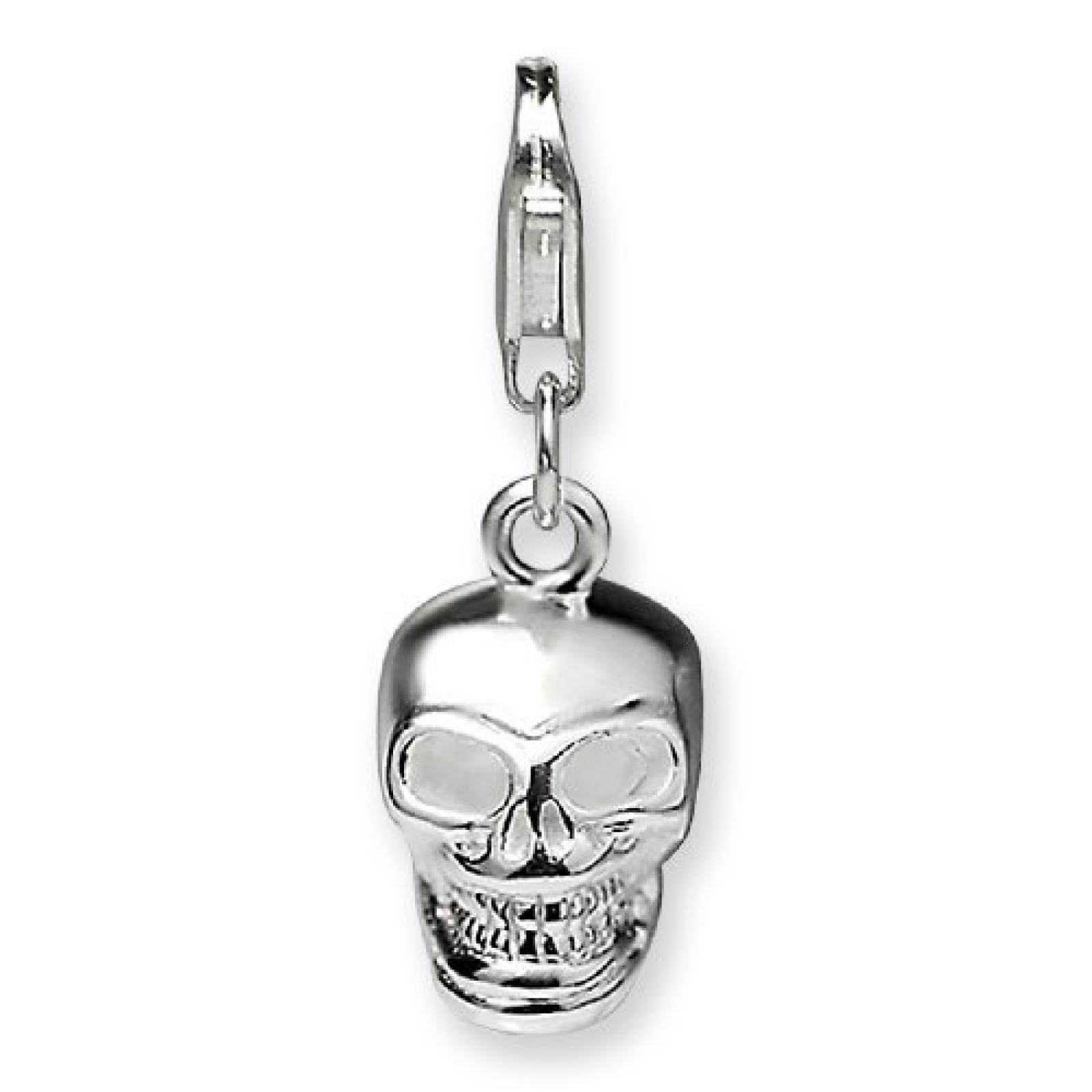 Rafaela Donata Charm Collection Damen-Charm Totenkopf 925 Sterling Silber Zirkonia weiß  60600134 