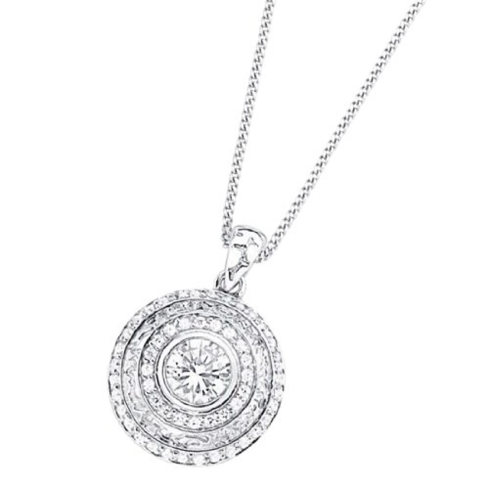 Celesta Damen-Halskette 925 Sterling Silber 42cm Zirkonia weiß 500244574L-42 