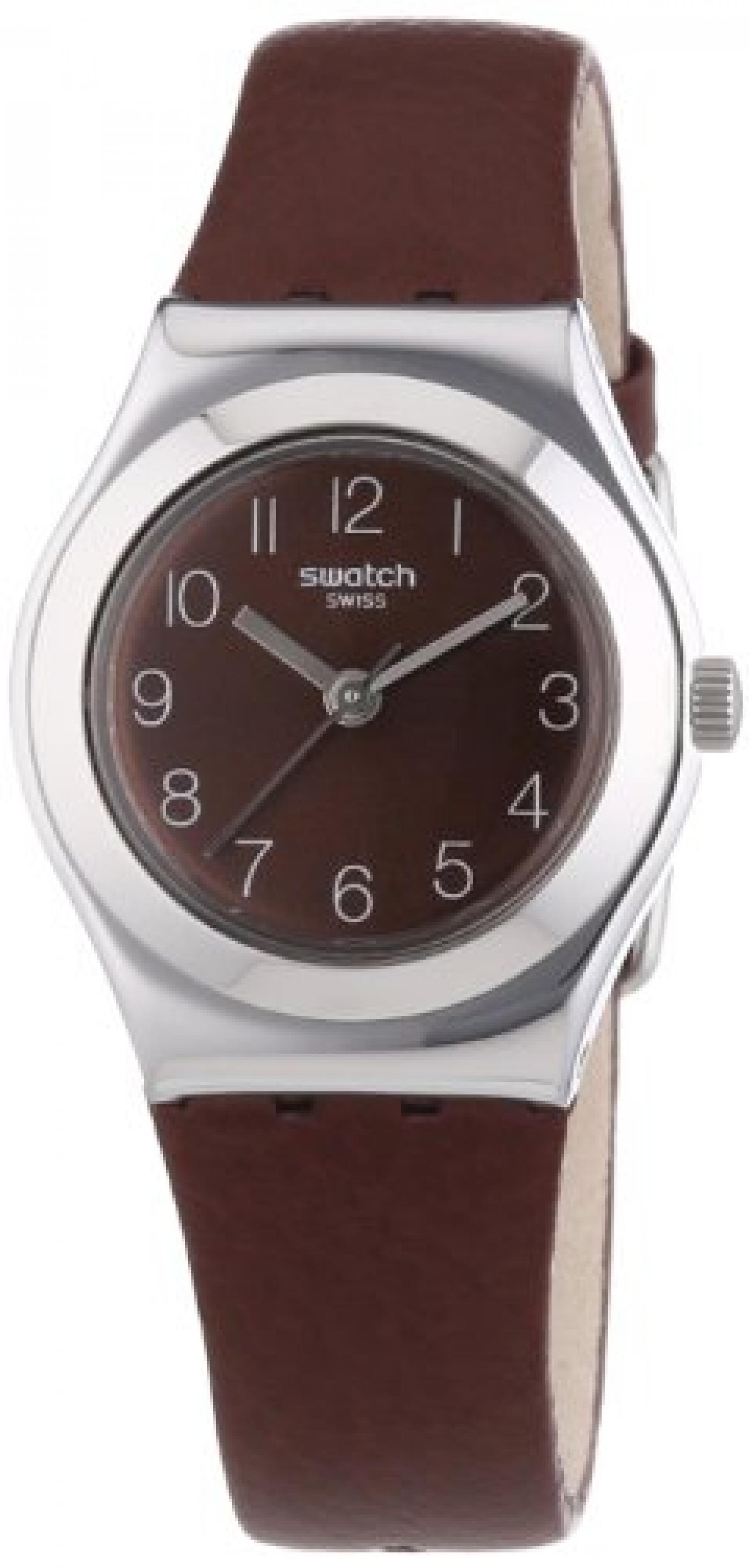 Swatch Damen-Armbanduhr XS Irony Terra Rossa Analog Quarz Leder YSS270 