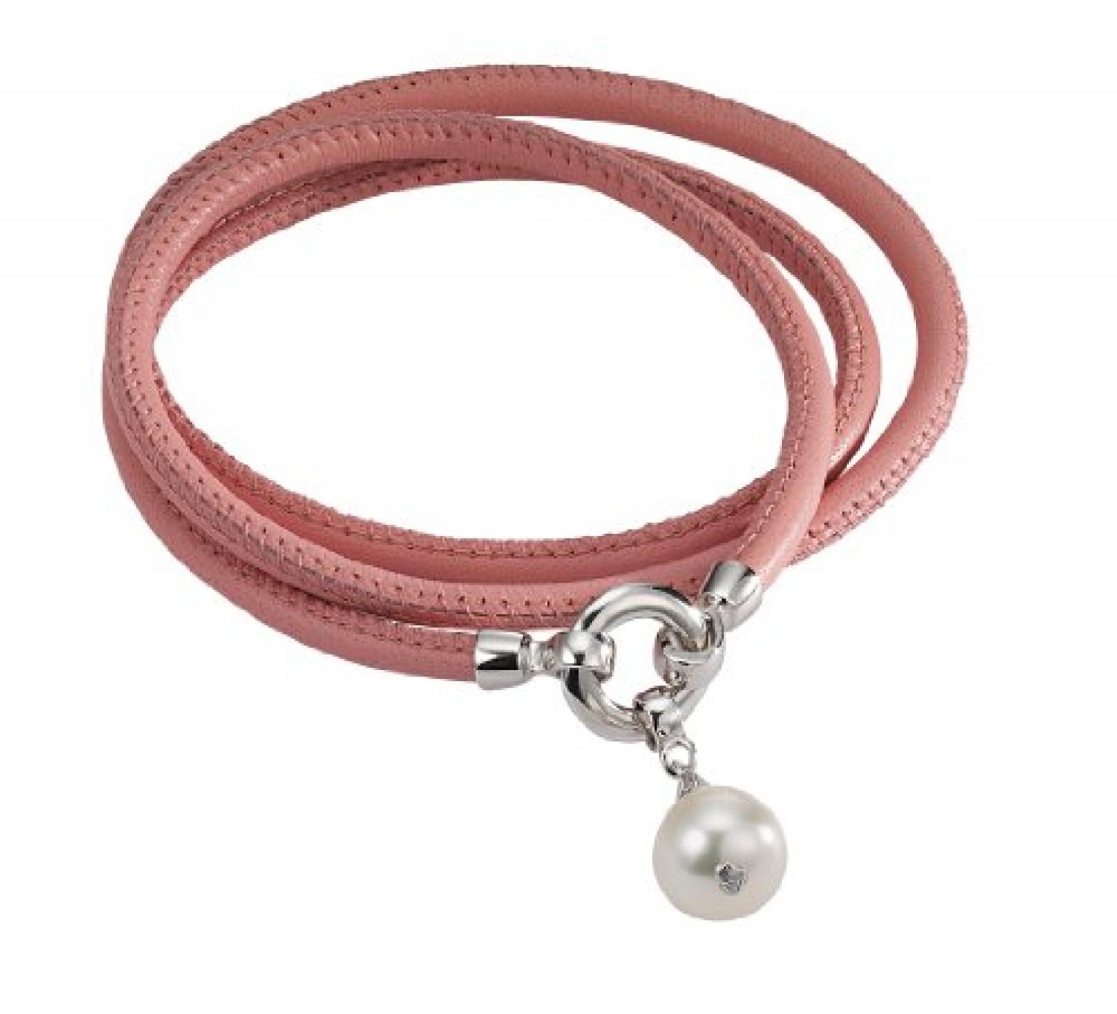 Adriana Damen-Set: Halskette + Armband Süßwasser Zuchtperlen 925 Sterling Silber L1-rosa 