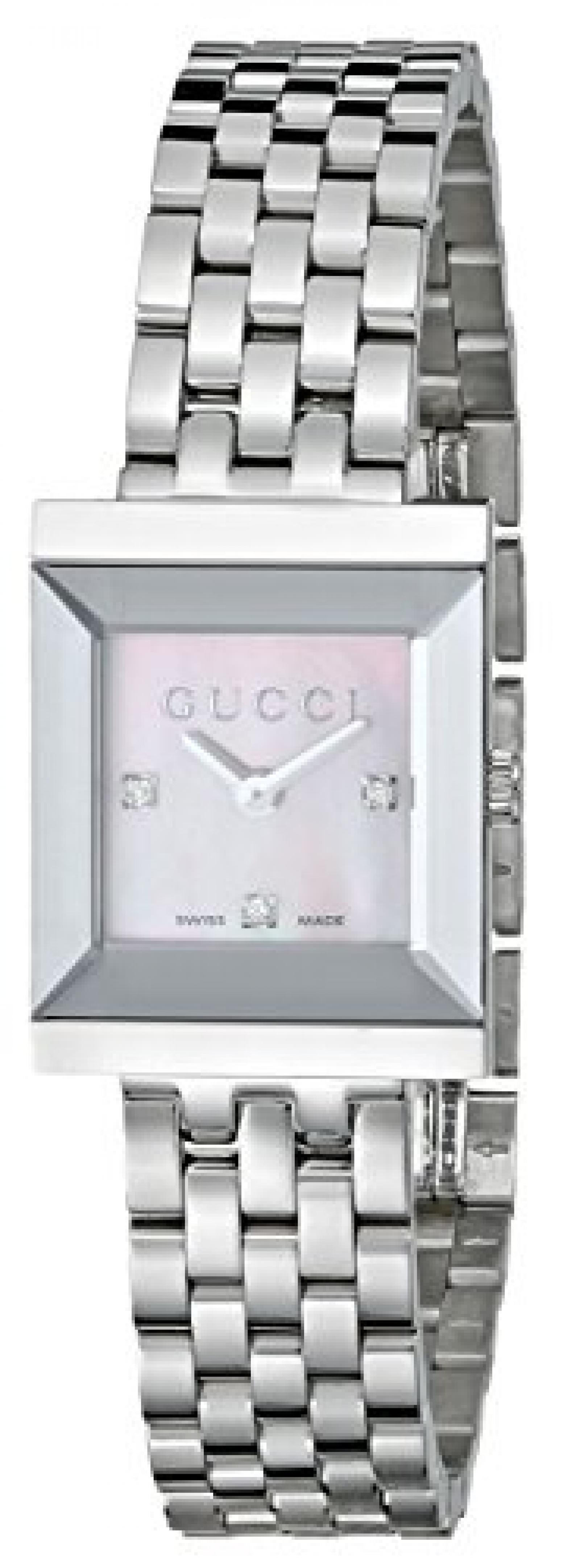 Gucci Damen-Armbanduhr G FRAME Analog Quarz Edelstahl YA128401 Gucci Damen-Armbanduhr G FRAME Analog Quarz Edelstahl YA128401