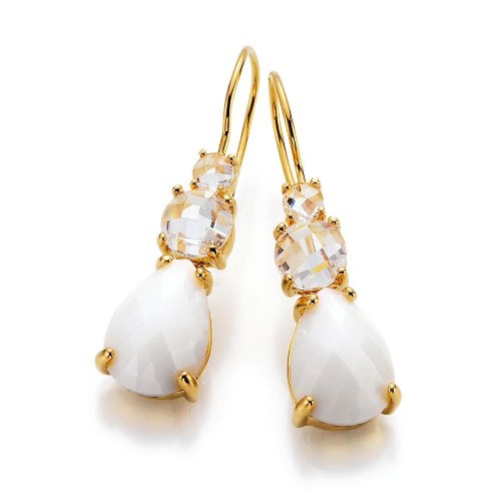 frida nyberg Damen-Ohrhänger Vergoldet weiß 191008912 frida nyberg Damen-Ohrhänger Vergoldet weiß 191008912