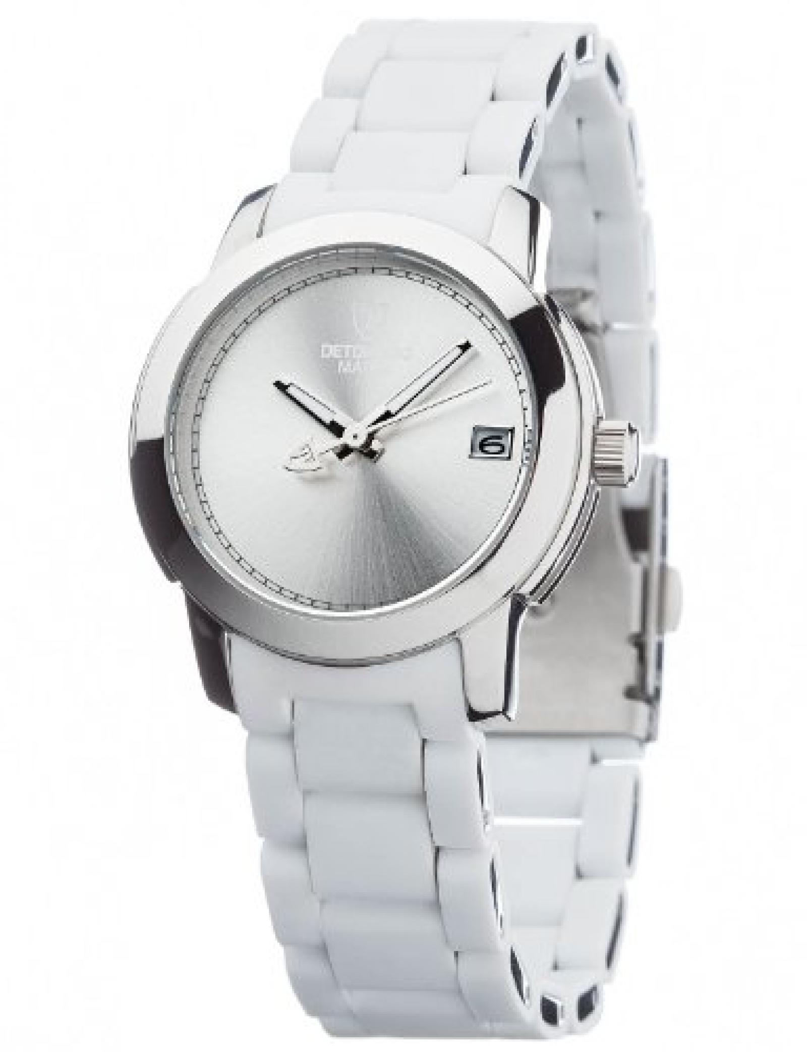 Detomaso Damen-Armbanduhr MAIRA Weiss Ladies Damen Analog Quarz verschiedene Materialien DT3019-A 