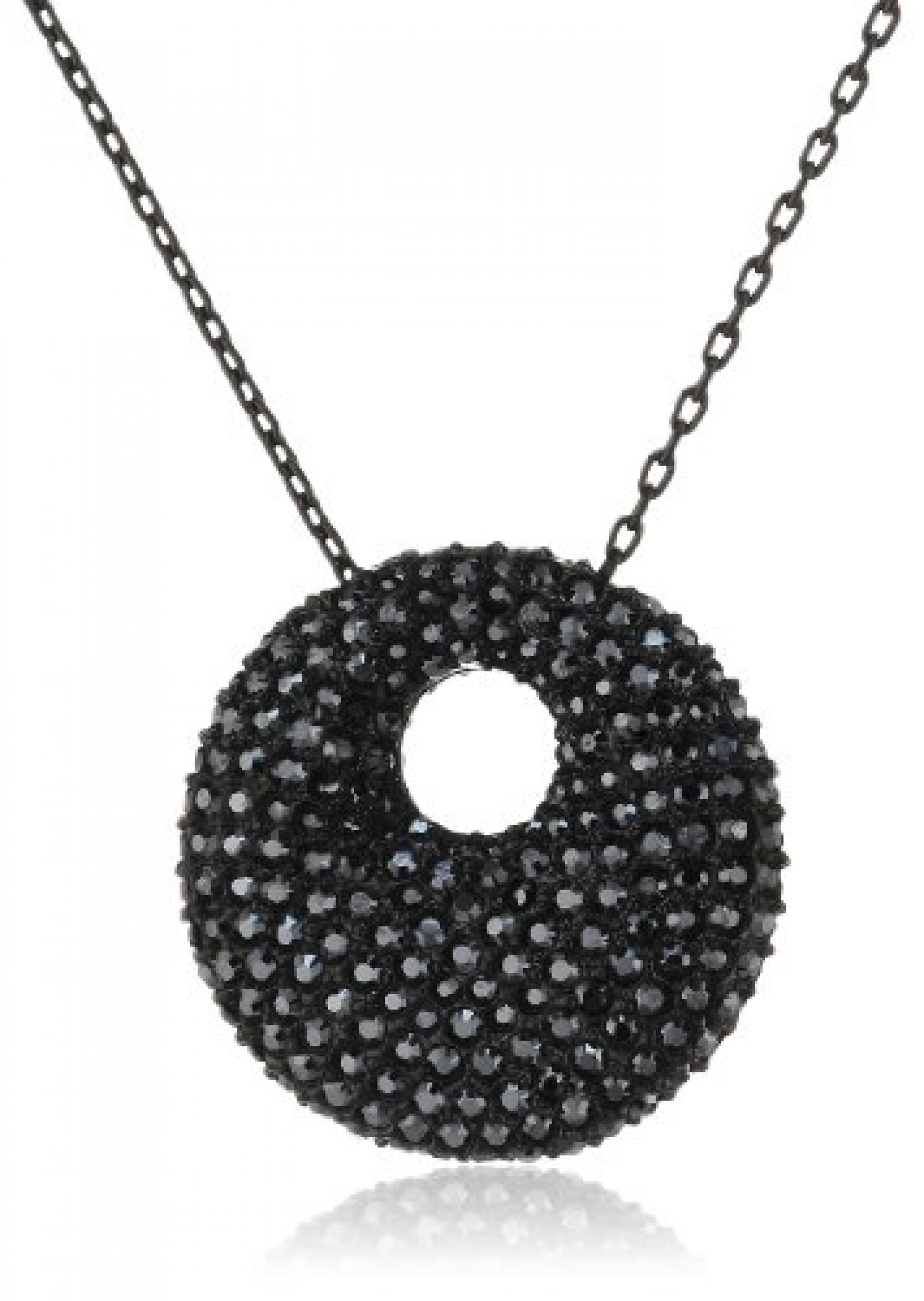 Swarovski Damen-Anh&auml;nger Metall Stone Medium Jet Hematite Kristall PVD schwarz 38 cm / 2.5 &times; 2.5 cm 5017147 