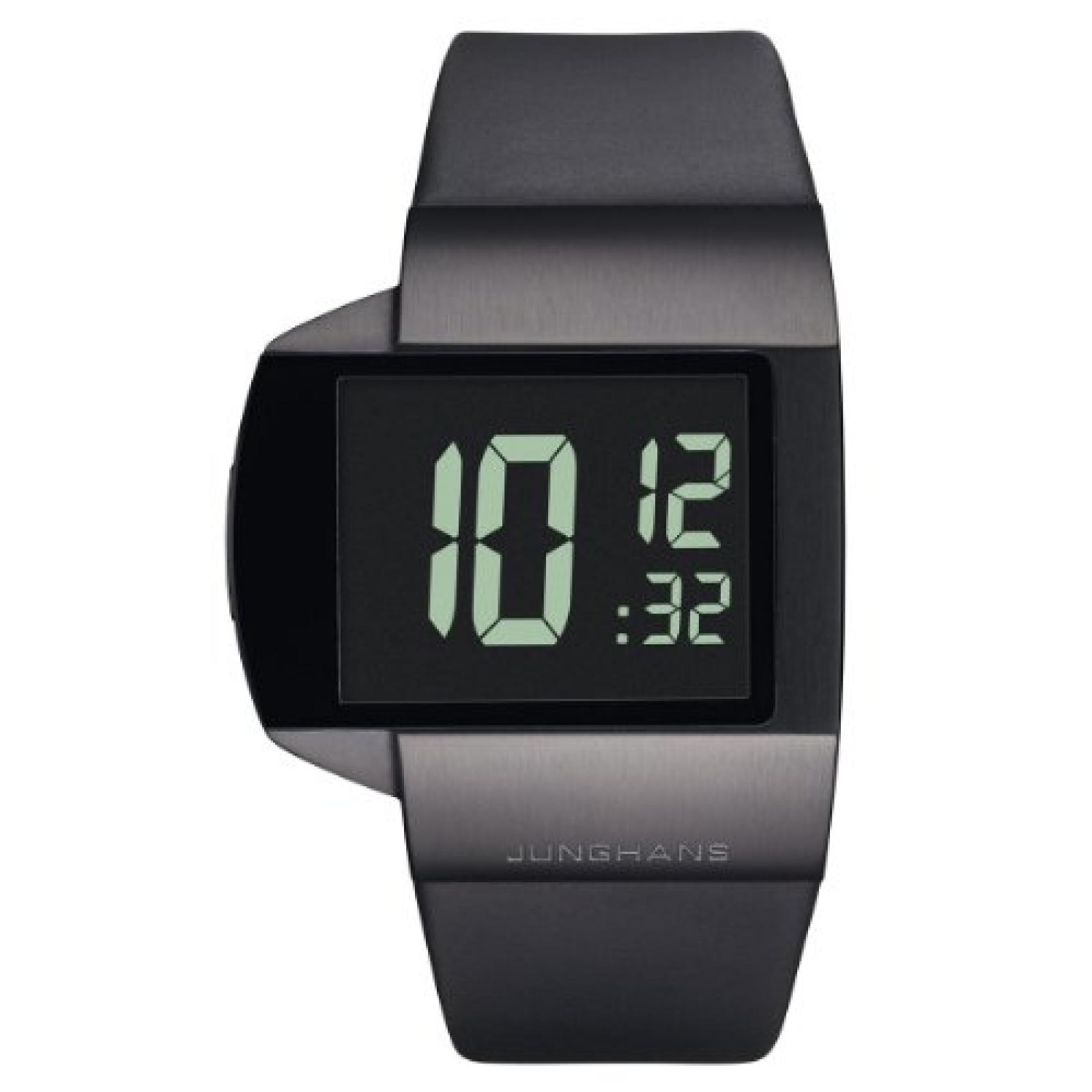 Junghans Herren-Armbanduhr XL Futura Digital Leder 026/4104.00 