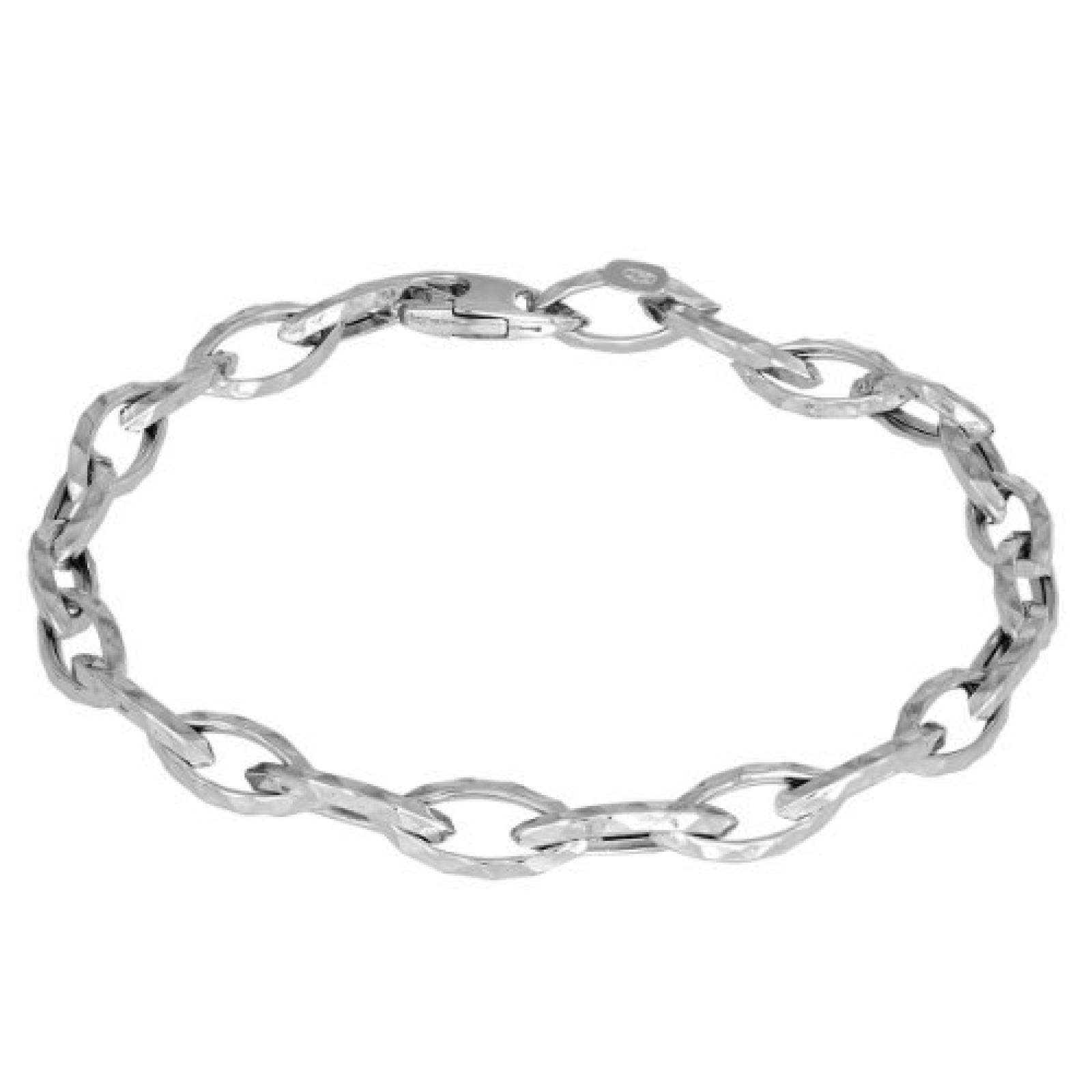 Bella Donna Unisex-Armband 9 Karat 375 Wei&szlig;gold Karabiner 22 cm 52842204W 