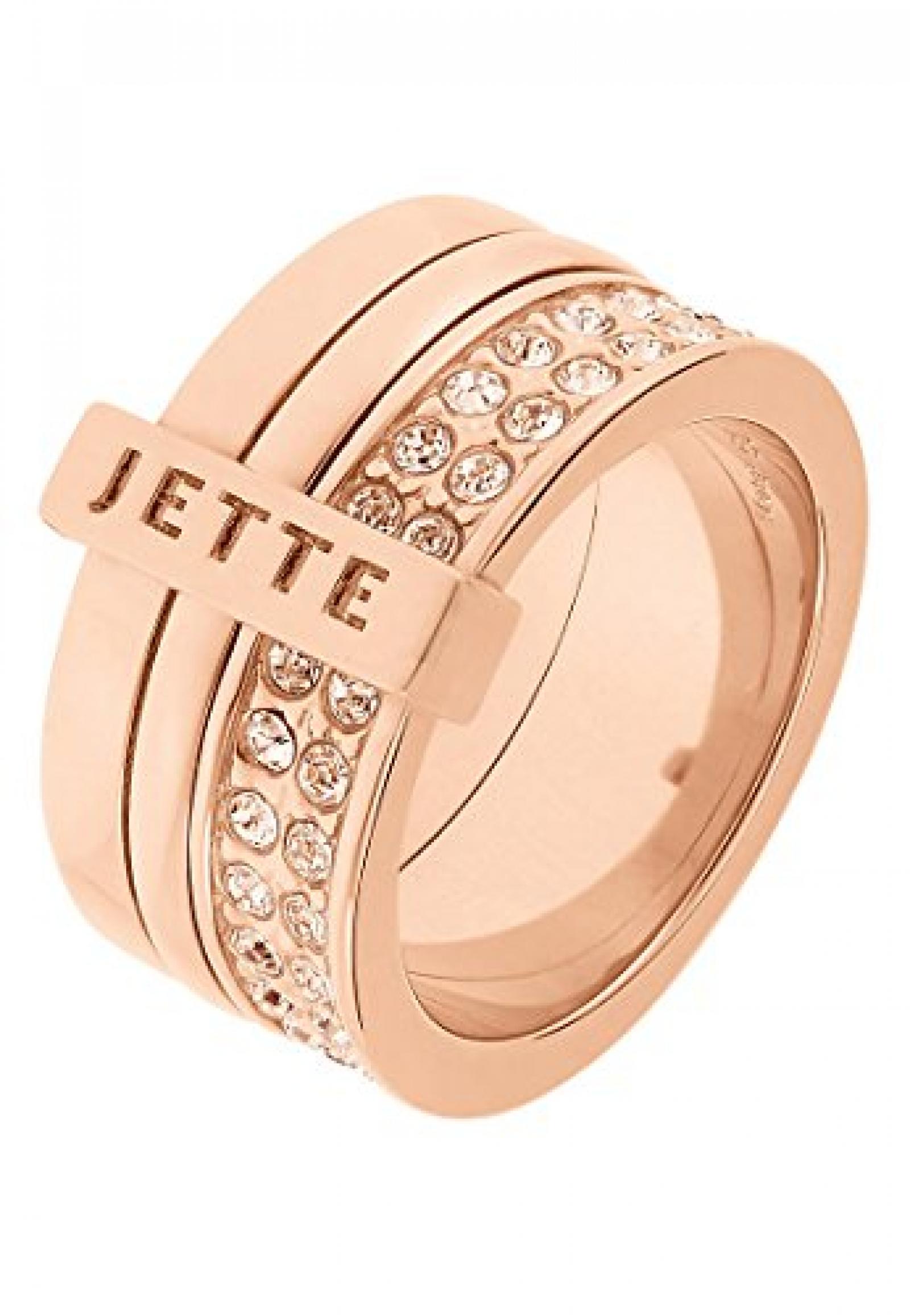 JETTE Magic Passion Damen-Ring Pure Glam Metall 80 Kristall (rosé) 