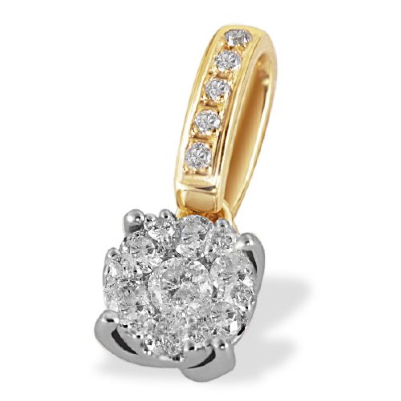 Goldmaid Anh&auml;nger Glamour Bicolor 585 Gold 18 Brillanten 0,25 ct. Pa A5135BI 