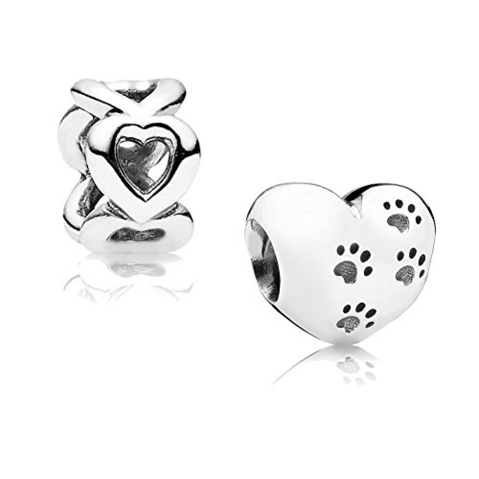 Original Pandora Geschenkset - 1 Silber Element Mein bester Freund 791262 und 1 Silber Zwischenelement Offene Herzen 790454 