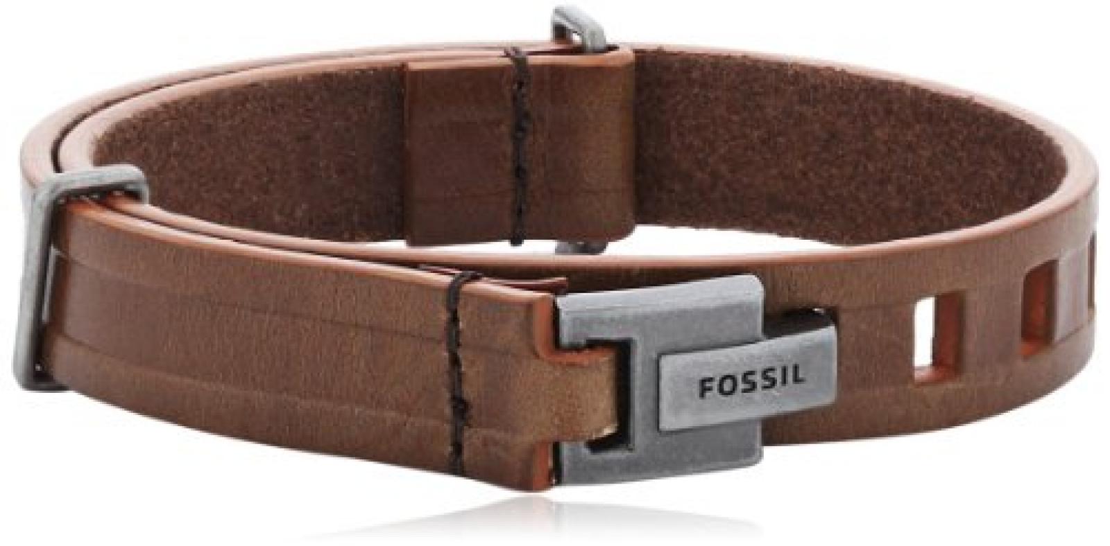 Fossil Herren-Armband Edelstahl 19.5 cm Leder braun JA5944797 Fossil Herren-Armband Edelstahl 19.5 cm Leder braun JA5944797