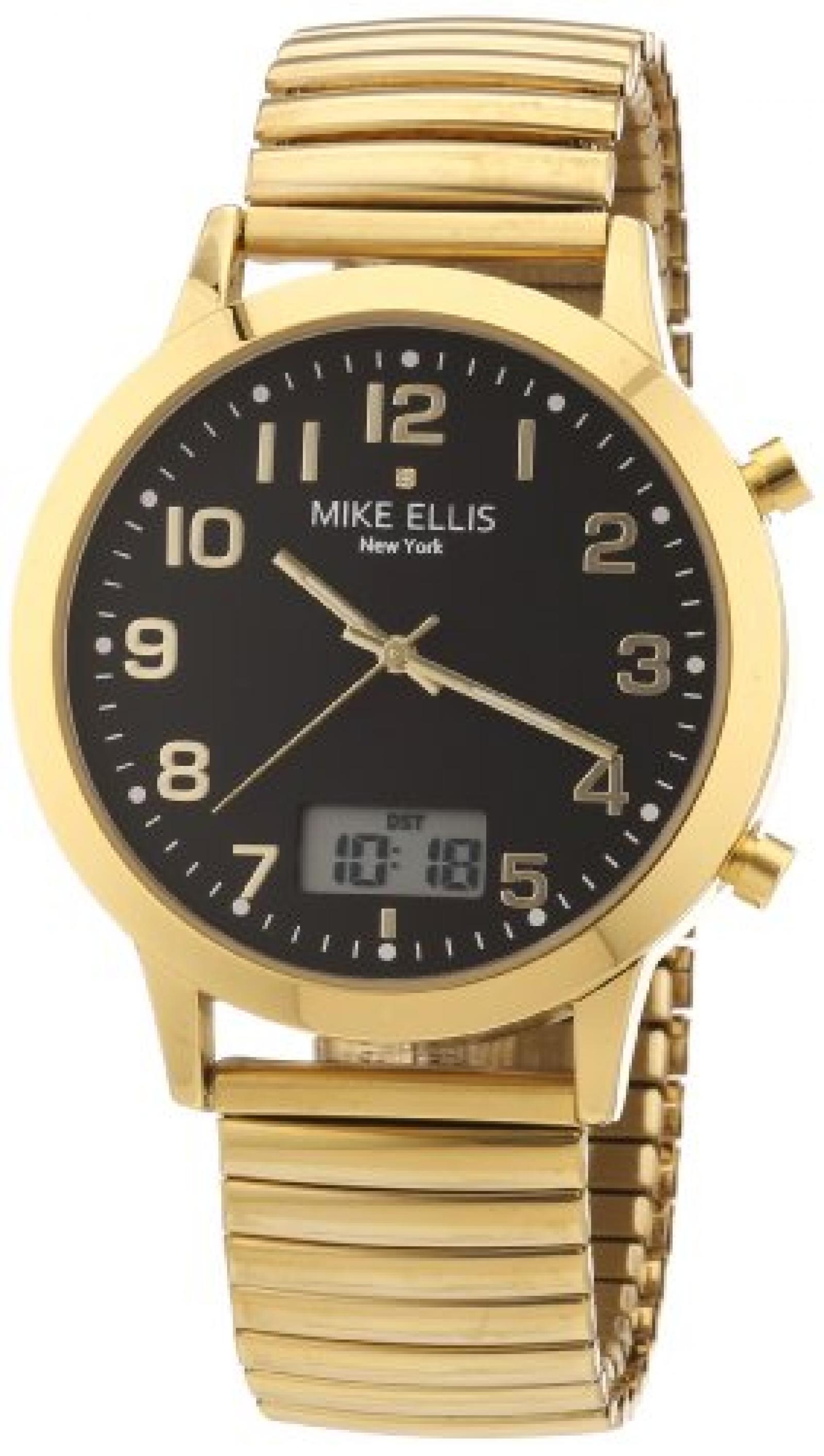 Mike Ellis New York Herren-Armbanduhr XS Analog - Digital Quarz Edelstahl beschichtet M2612AGM/2 