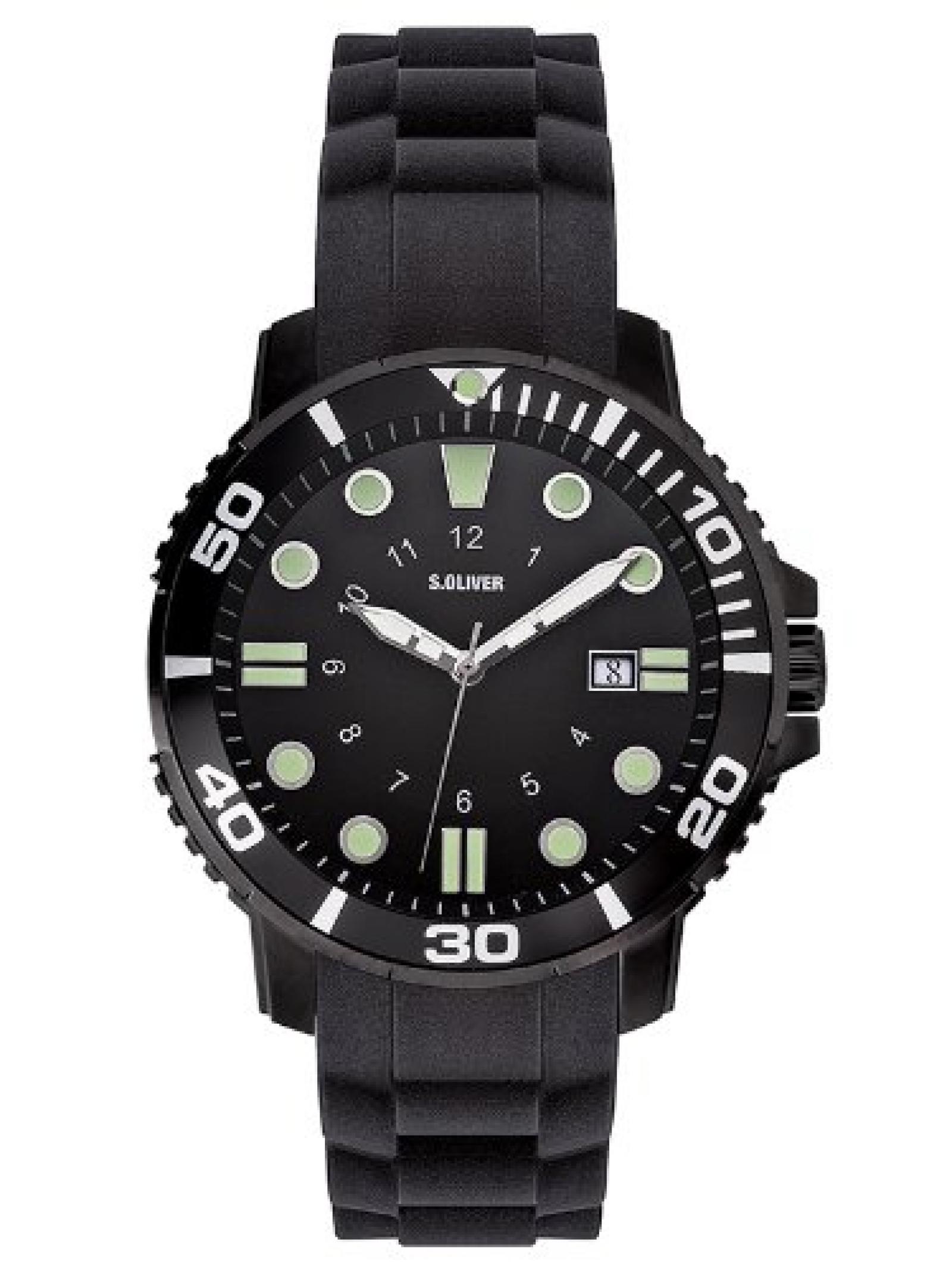 s.Oliver Herren-Armbanduhr XL Analog Quarz Silikon SO-2626-PQ s.Oliver Herren-Armbanduhr XL Analog Quarz Silikon SO-2626-PQ