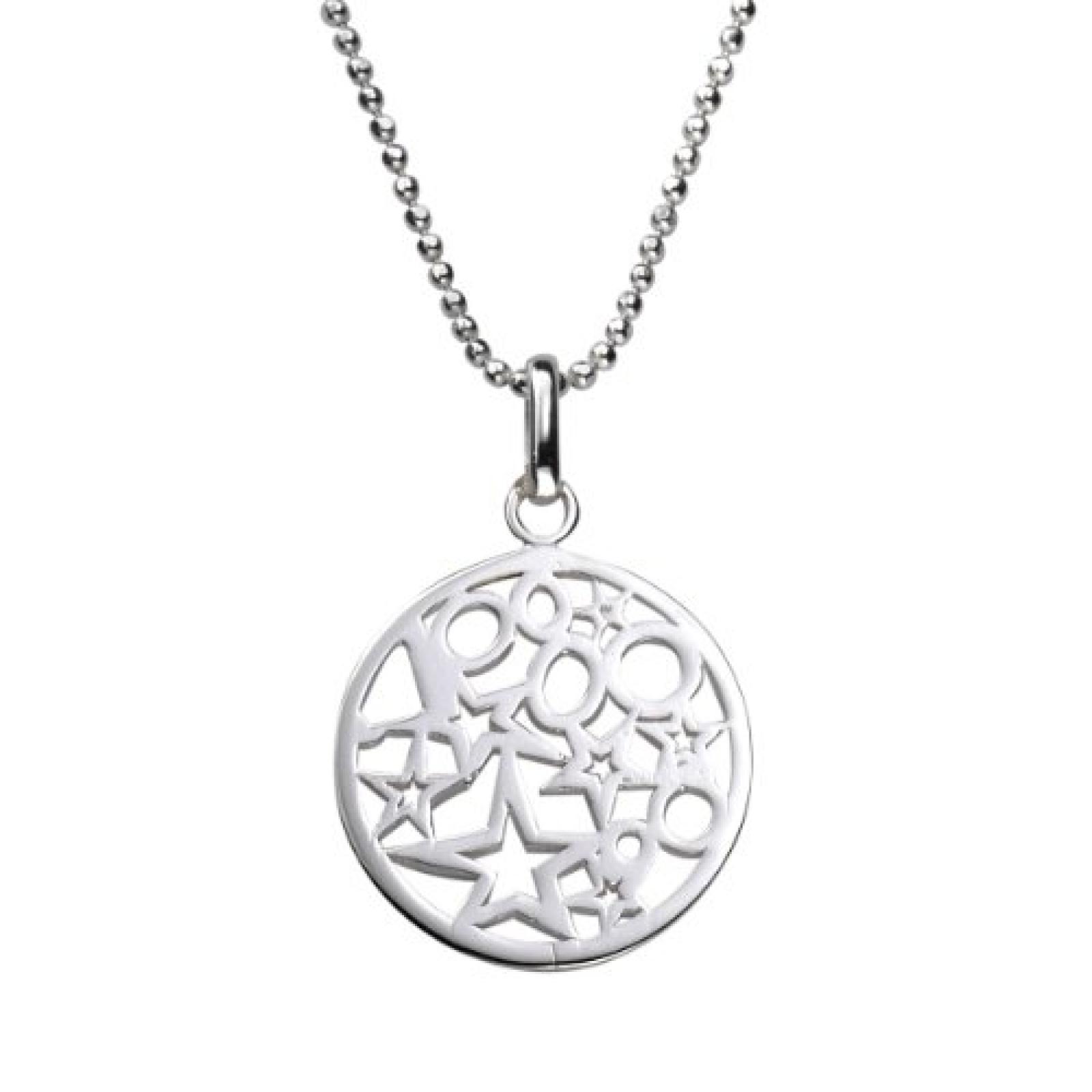 ZEEme Damen-Anh&auml;nger mit Kette Motiv Kreise Sterne Silver 299240063-45 