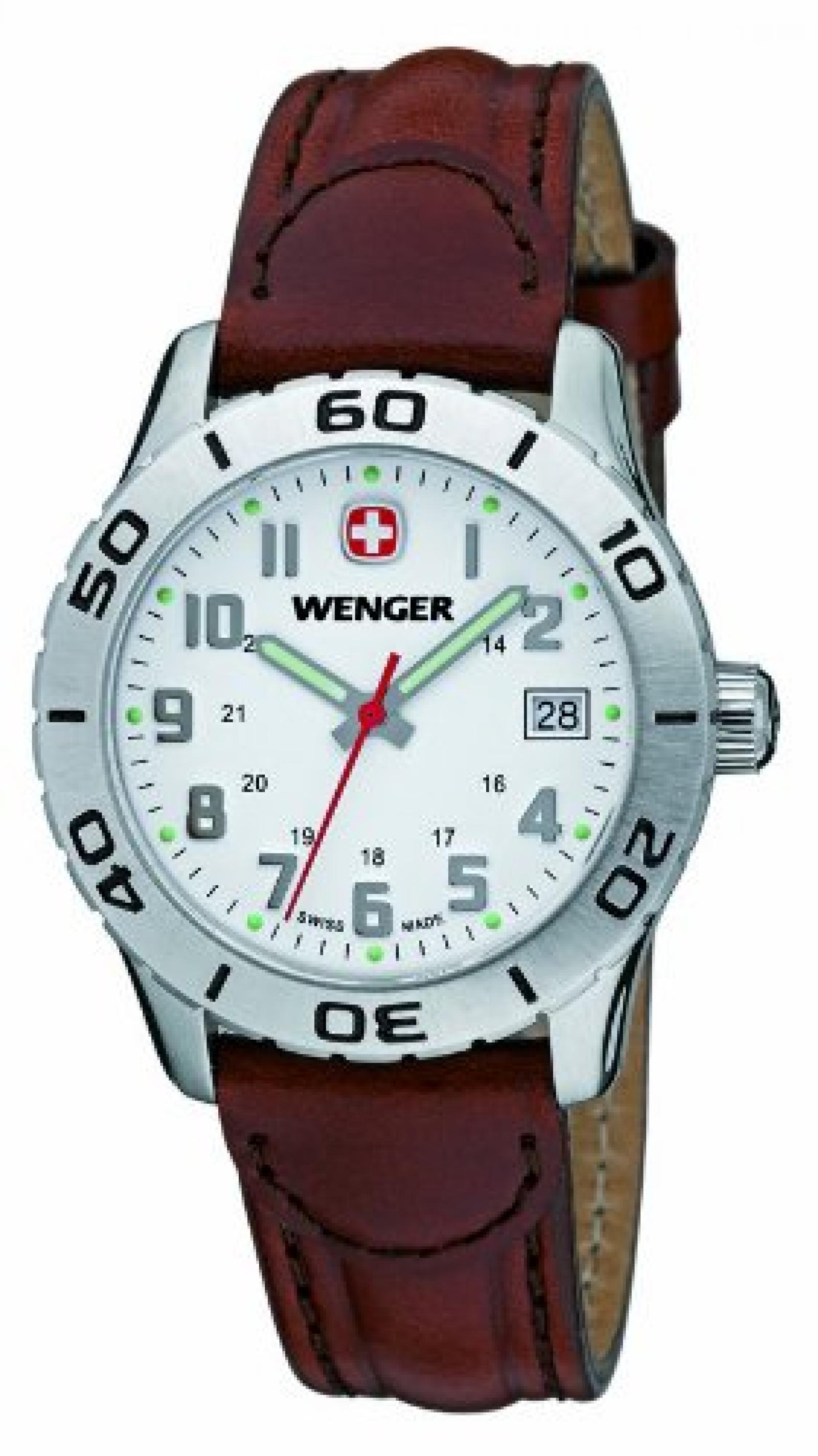 Wenger Damen-Armbanduhr XS Grenadier Analog Quarz Leder 01.0721.101 Wenger Damen-Armbanduhr XS Grenadier Analog Quarz Leder 01.0721.101