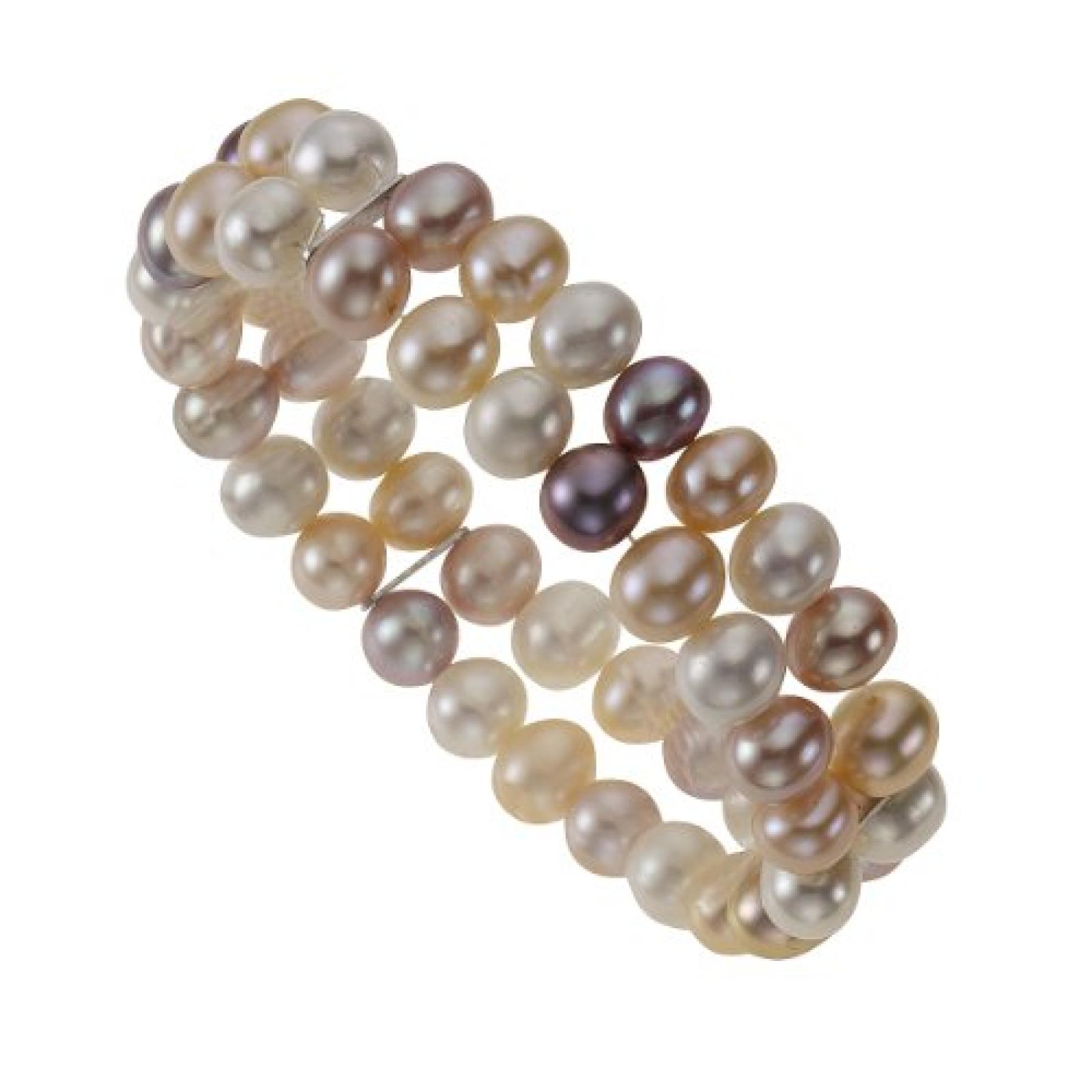 ZEEme Damen-Armband mit Süßwasserperlen multi-farben 2-reihig 380260007-1 ZEEme Damen-Armband mit Süßwasserperlen multi-farben 2-reihig 380260007-1