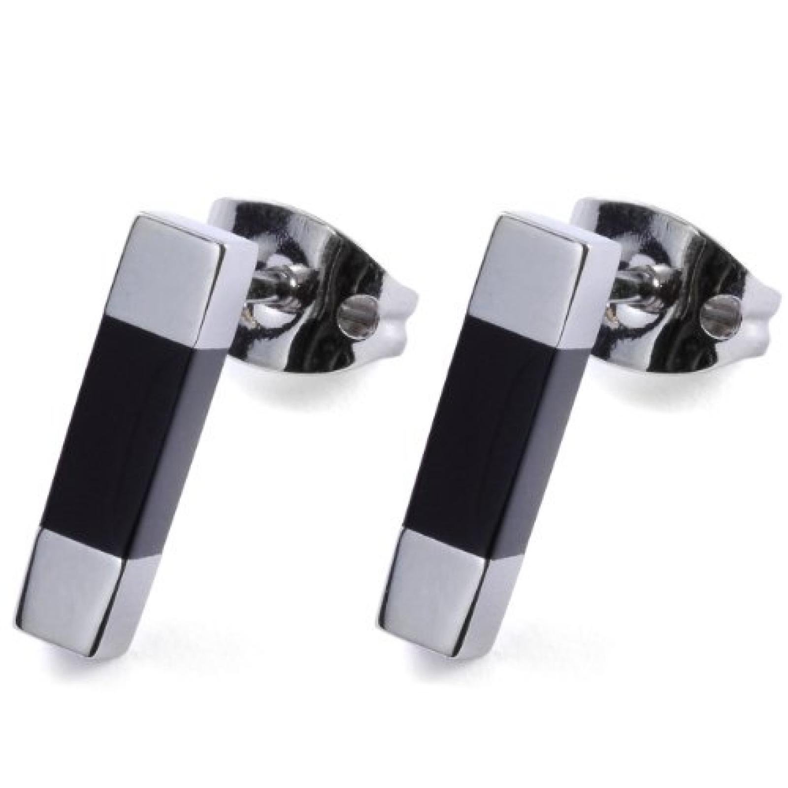 Monomania Damen-Ohrstecker Edelstahl Edelharz schwarz 13 mm 31271 