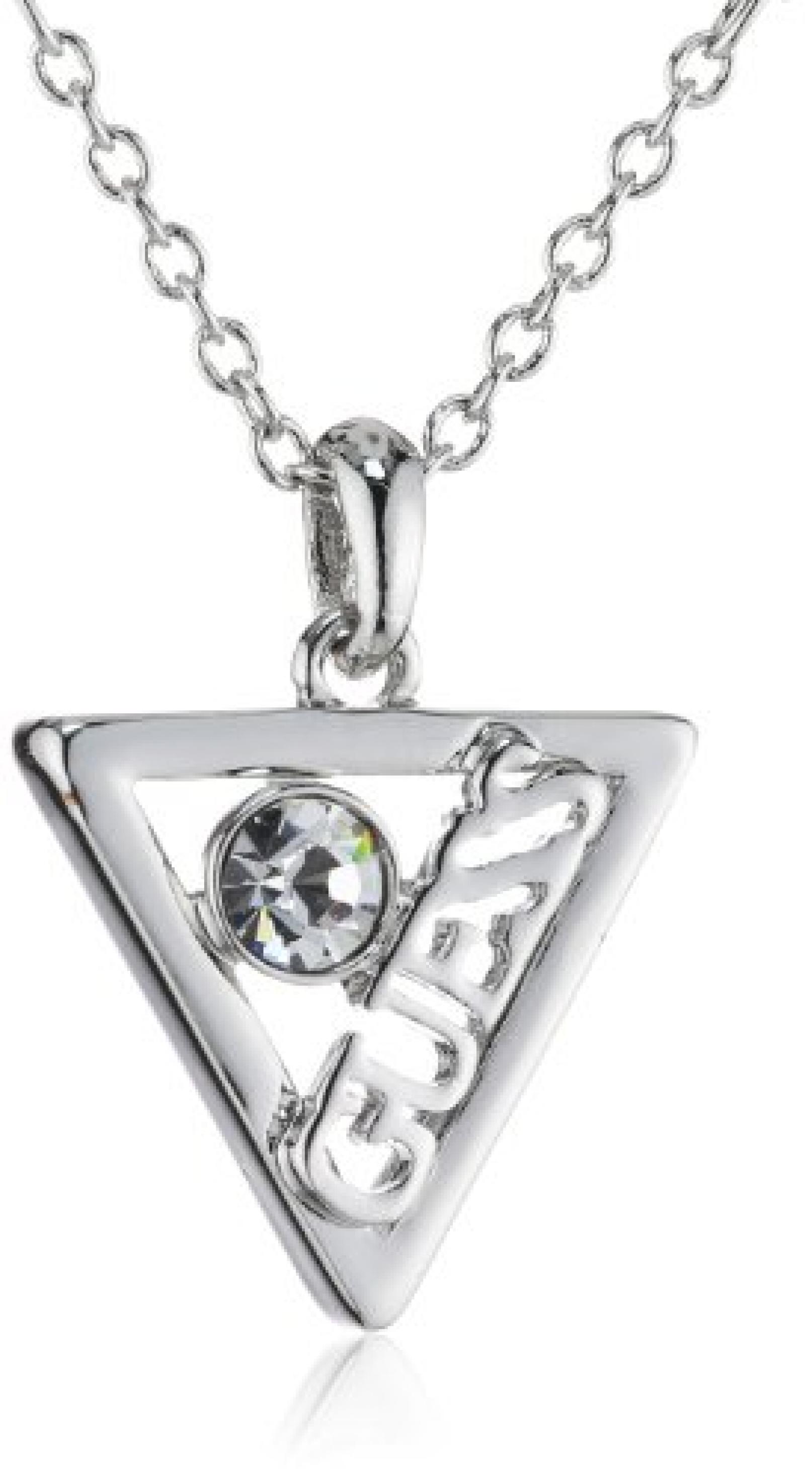 Guess Damen Halskette Iconically Guess Edelstahl Kristall rhodiniert 40 cm UBN71317 