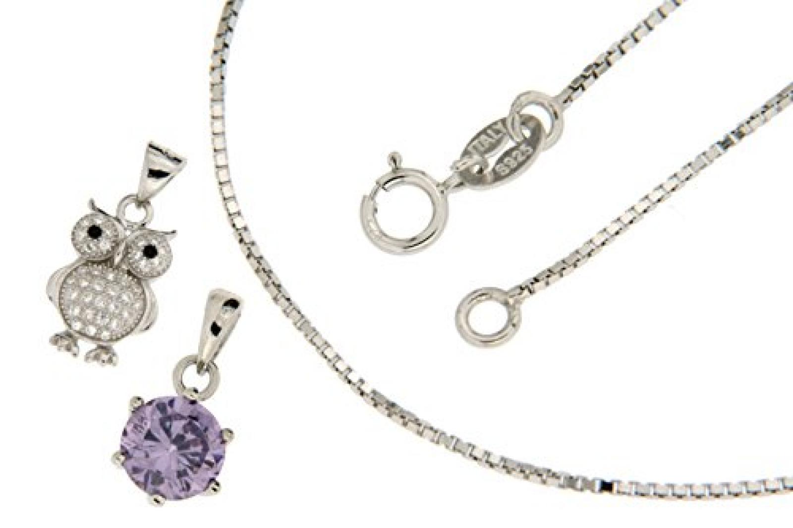 Kettenworld Damen-Anhänger 925 Sterling Silber Zirkonia 46 cm 344063 Kettenworld Damen-Anhänger 925 Sterling Silber Zirkonia 46 cm 344063