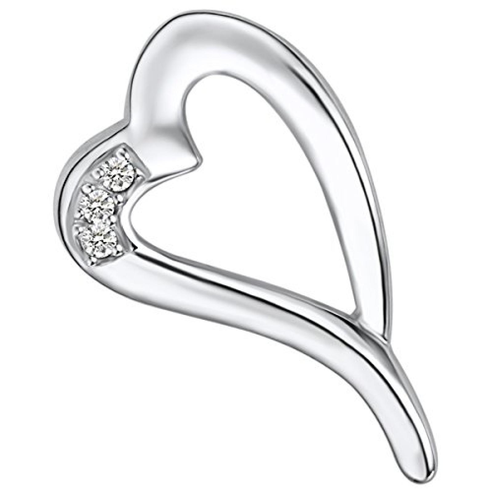Rafaela Donata Damen-Anhänger Classic Collection 925 Sterling SilberHerz Zirkonia weiß (ohne Kette)  60400057 