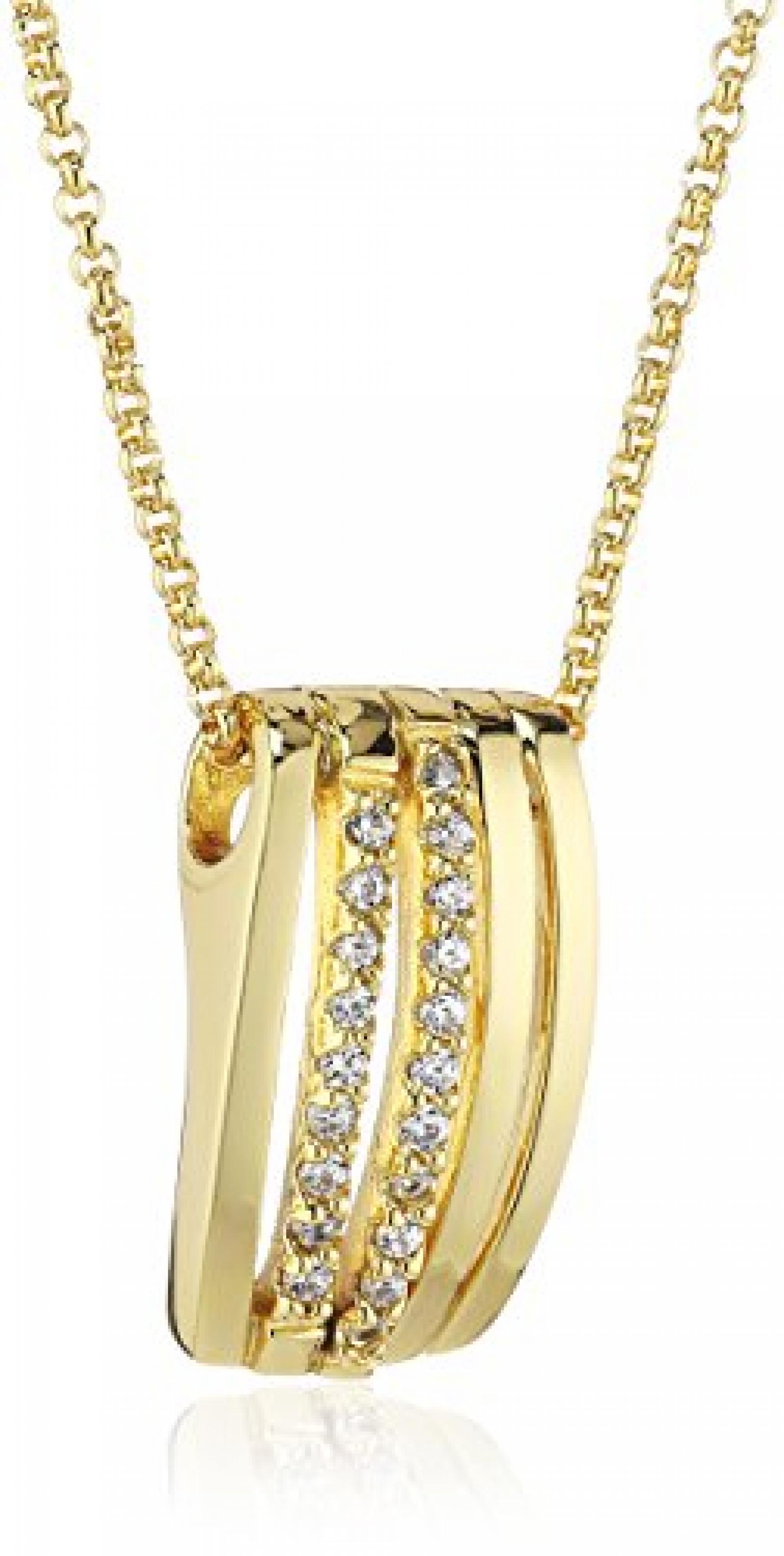 Mike Ellis New York Damen Halskette Edelstahl Zirkonia wei&szlig; D1519_1 