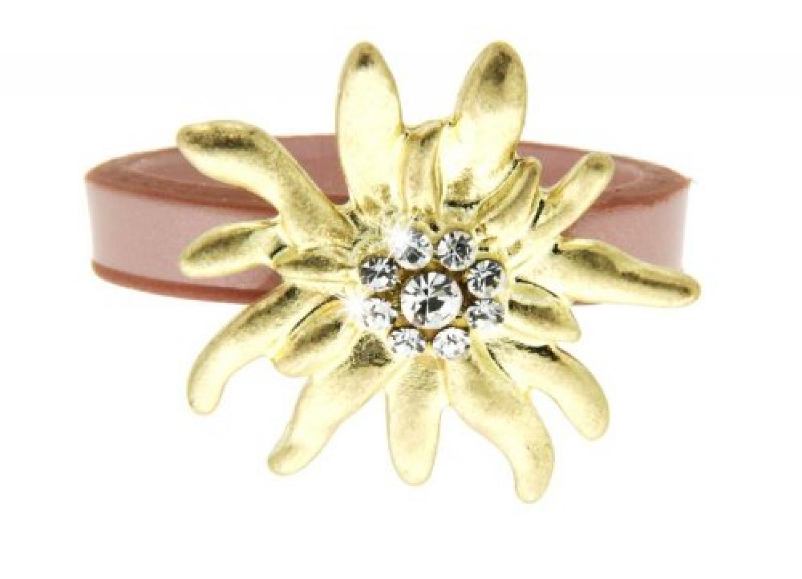 Sweet Deluxe Damen-Ring Messing Wiesn Edelweiß gold/rose Gr. 56 (17.8) 2451 