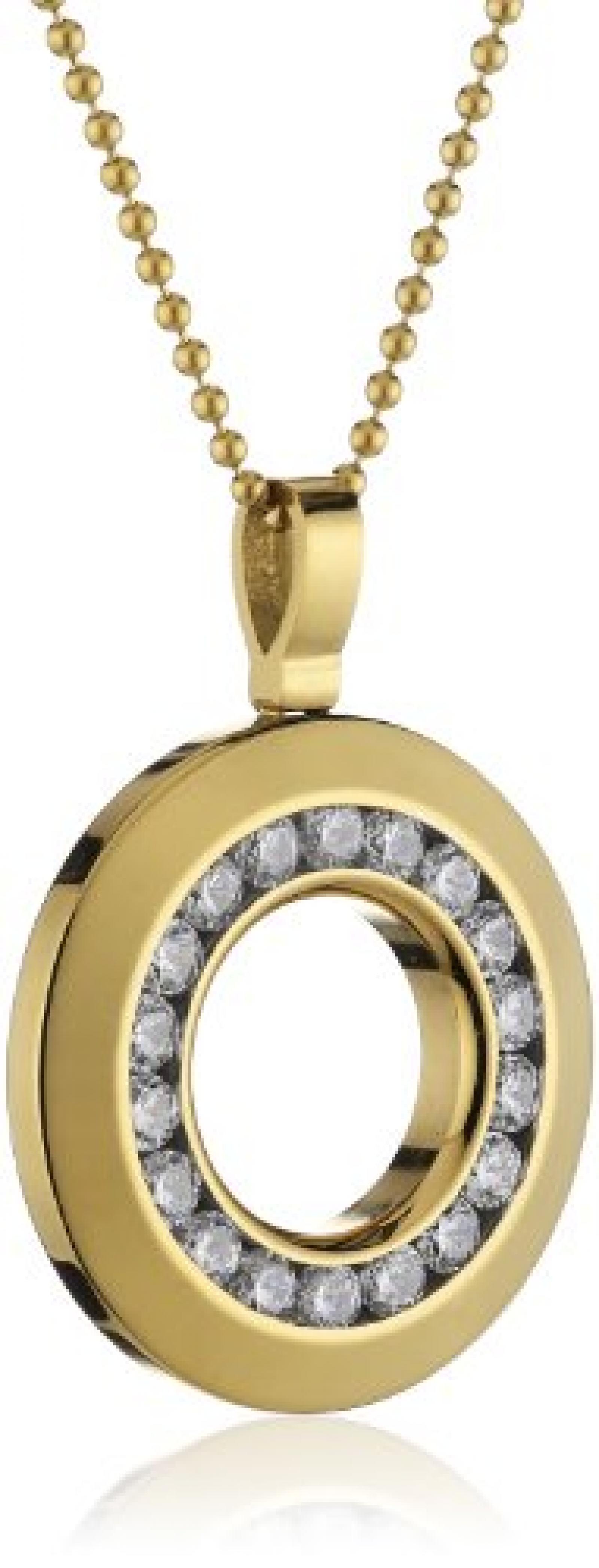 Mike Ellis Damen Halskette mit Anh&auml;nger Zirkonia Edelstahl wei&szlig; CL-15 IPG 