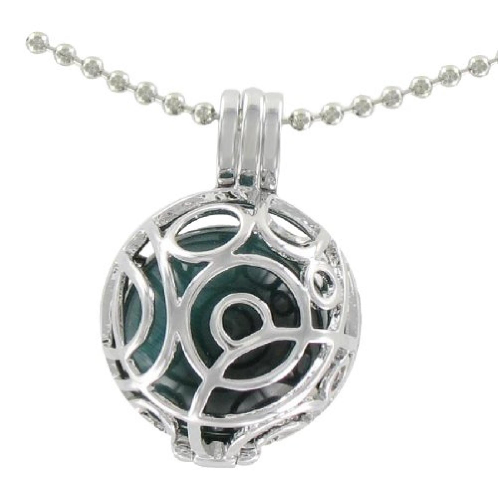 Eligo Jewellery 18mm Kugel + Versilbert Anh&auml;nger + Halskette (70cm oder 90cm) Set #8 