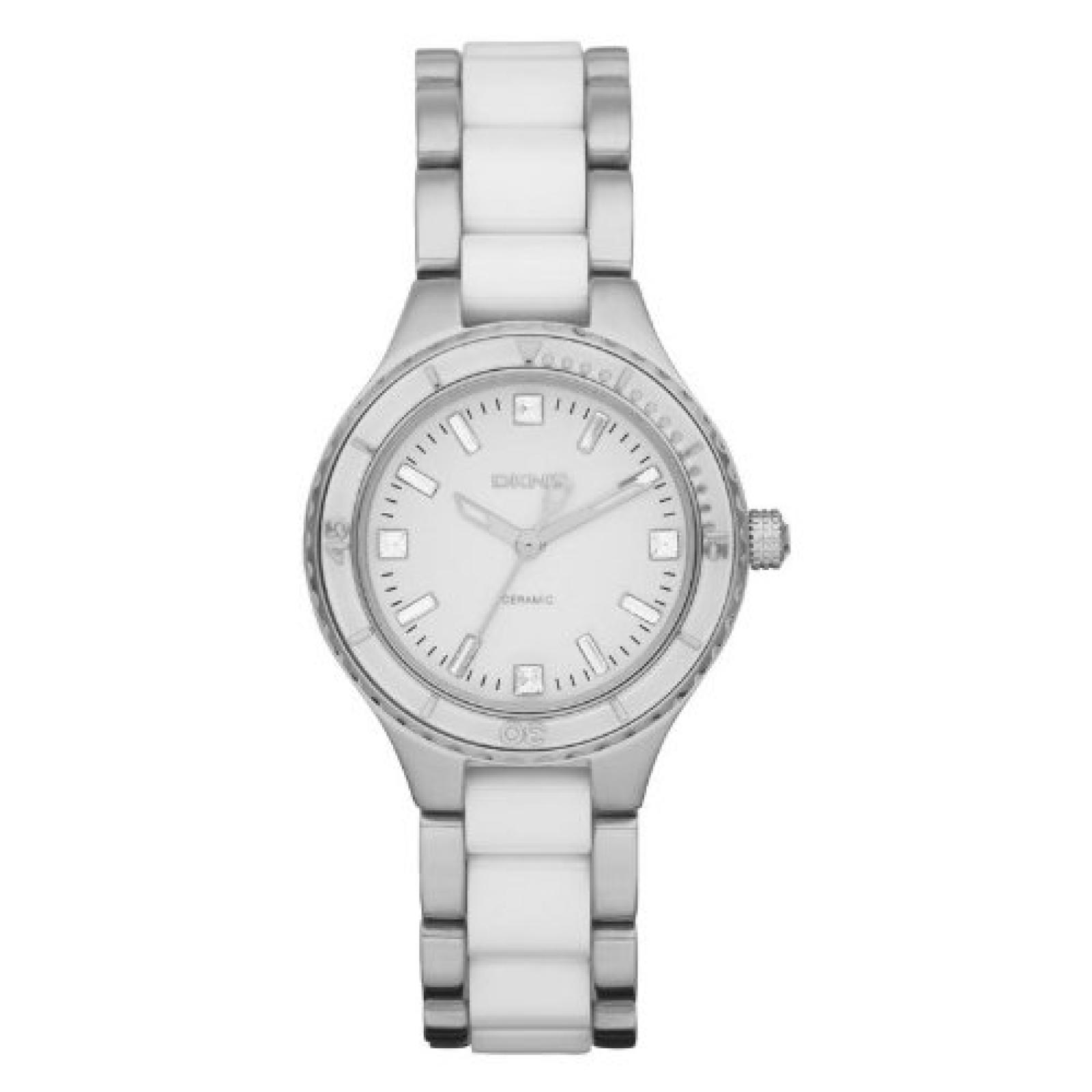 DKNY HERREN 32MM WEI&szlig; EDELSTAHL ARMBAND KERAMIK GEH&Auml;USE MINERAL GLAS UHR NY8498 