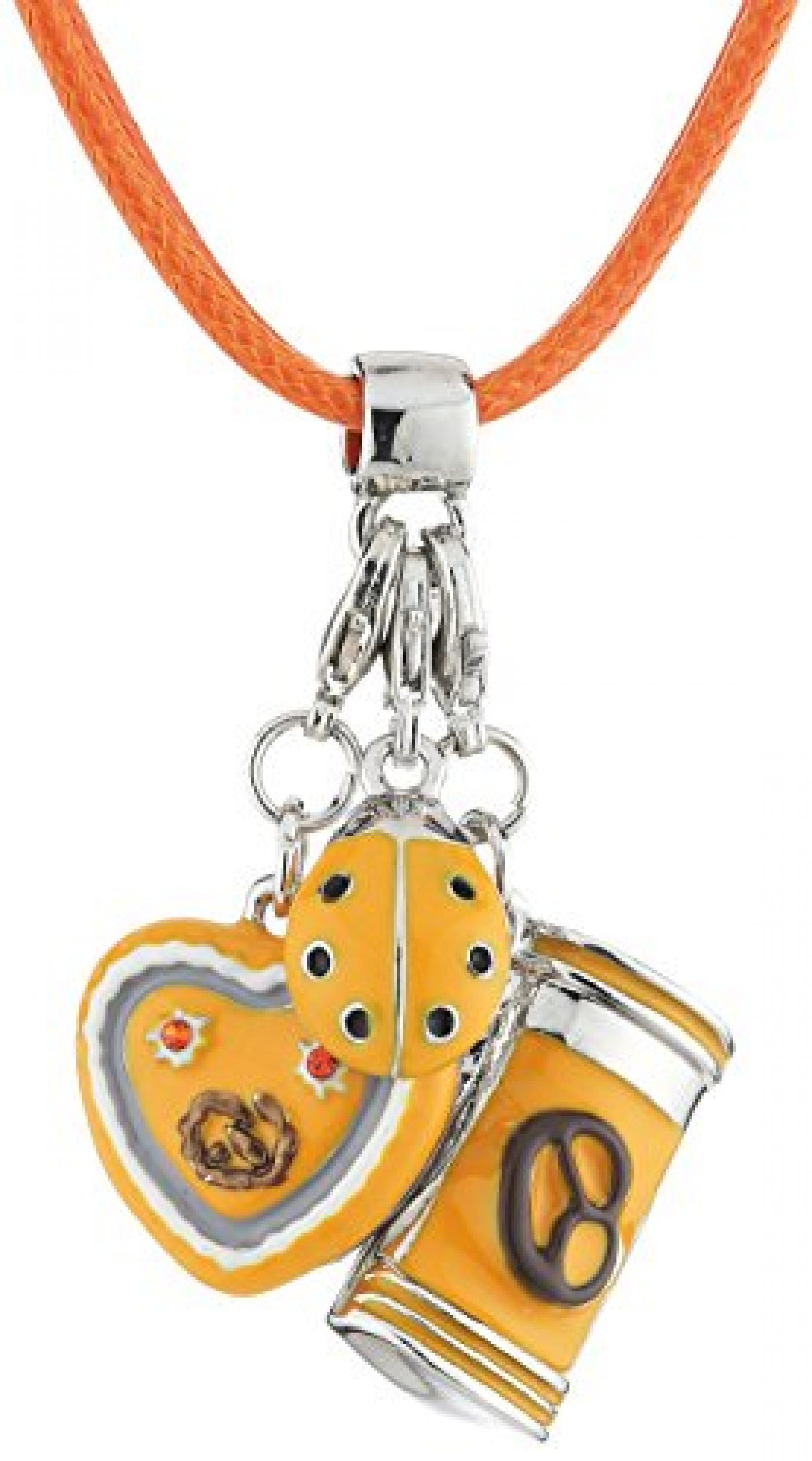 Sweet Deluxe Damen-Kette Wiesn Bavaria silver/orange 37 cm 01210 