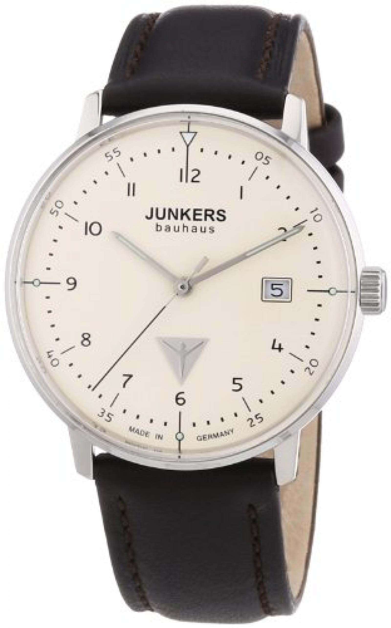 Junkers Herren-Armbanduhr XL Bauhaus Ronda515 Analog Quarz Leder 60465 