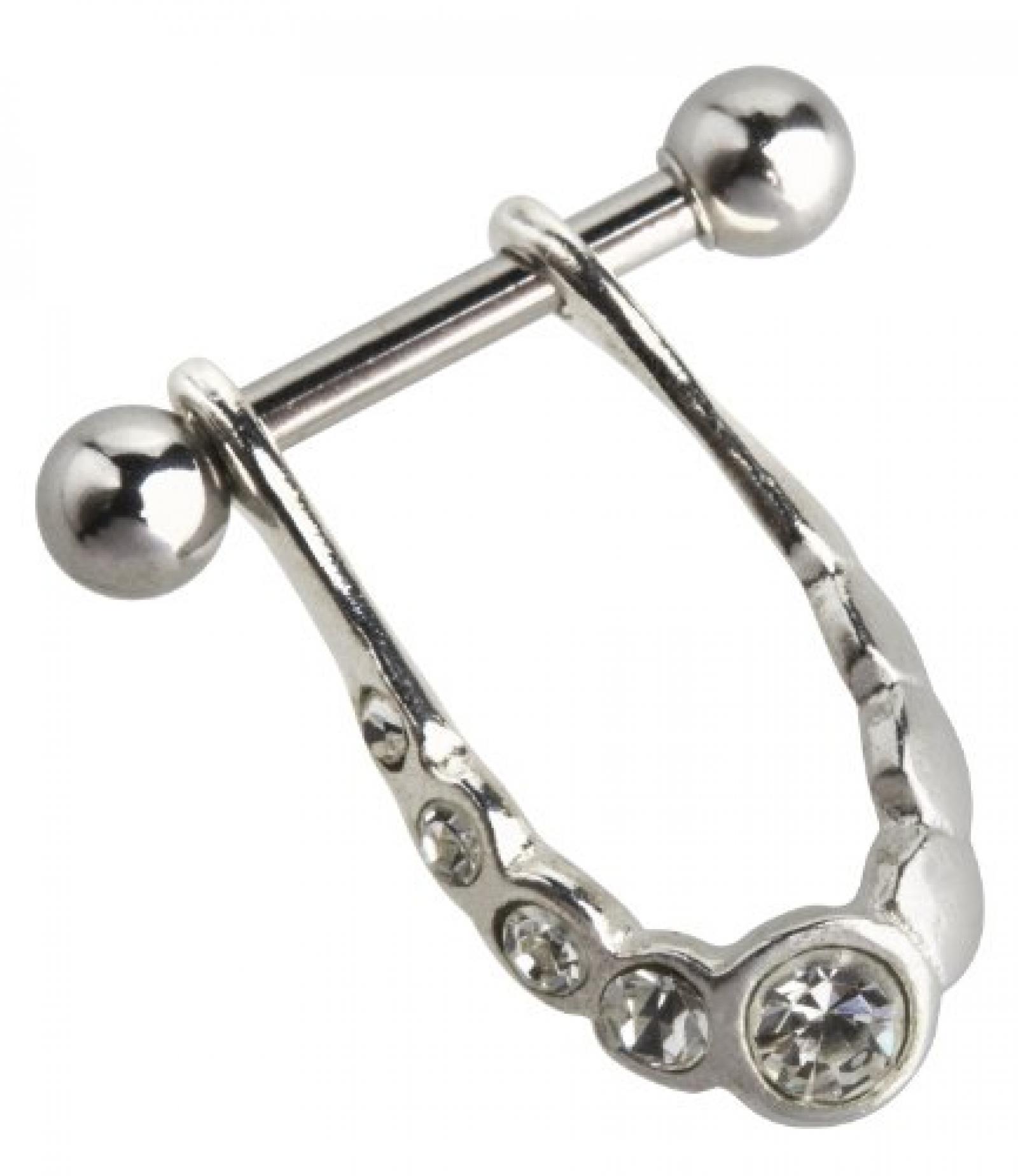 SIX Helix-Piercing aus 925er Silber mit coolem Strass-Element (293-293) SIX Helix-Piercing aus 925er Silber mit coolem Strass-Element (293-293)