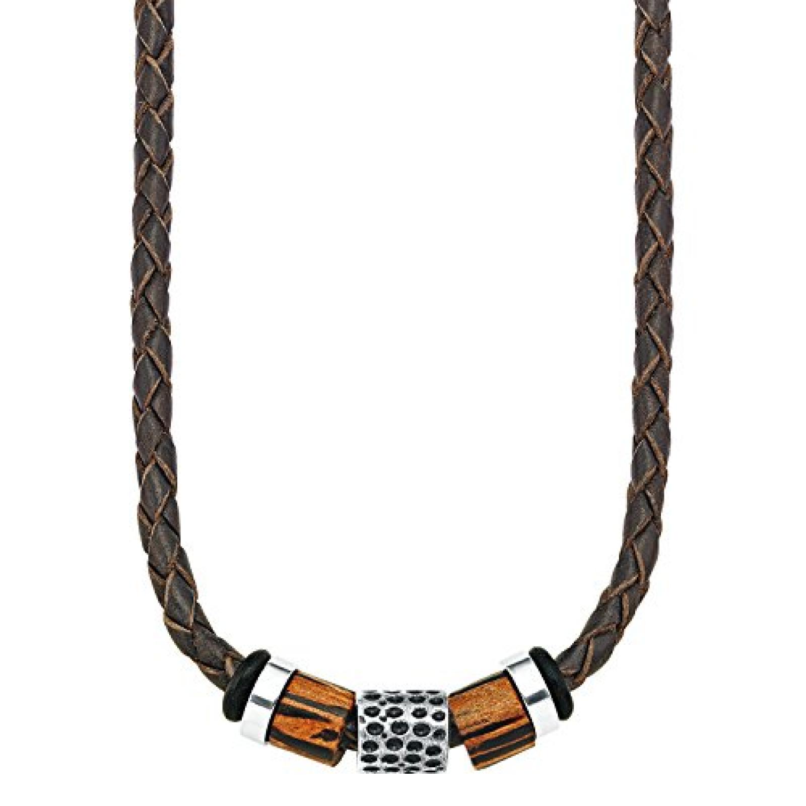 s.Oliver Herren Halskette Edelstahl Leder 48.0 cm SO895/1 s.Oliver Herren Halskette Edelstahl Leder 48.0 cm SO895/1