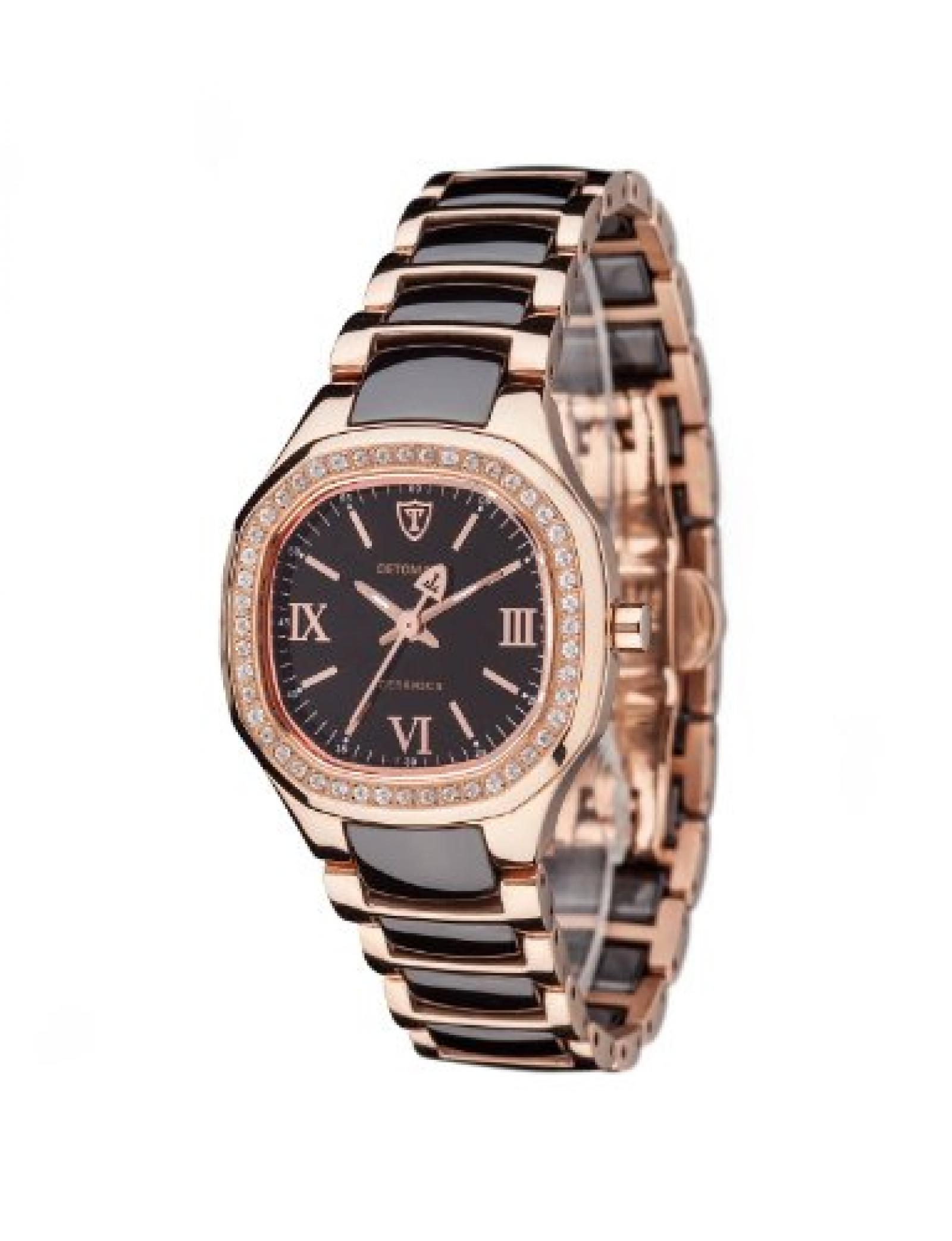 Detomaso Damen-Armbanduhr XS CATERINA Rosegold Ladies Analog Quarz Keramik DT3014-C 