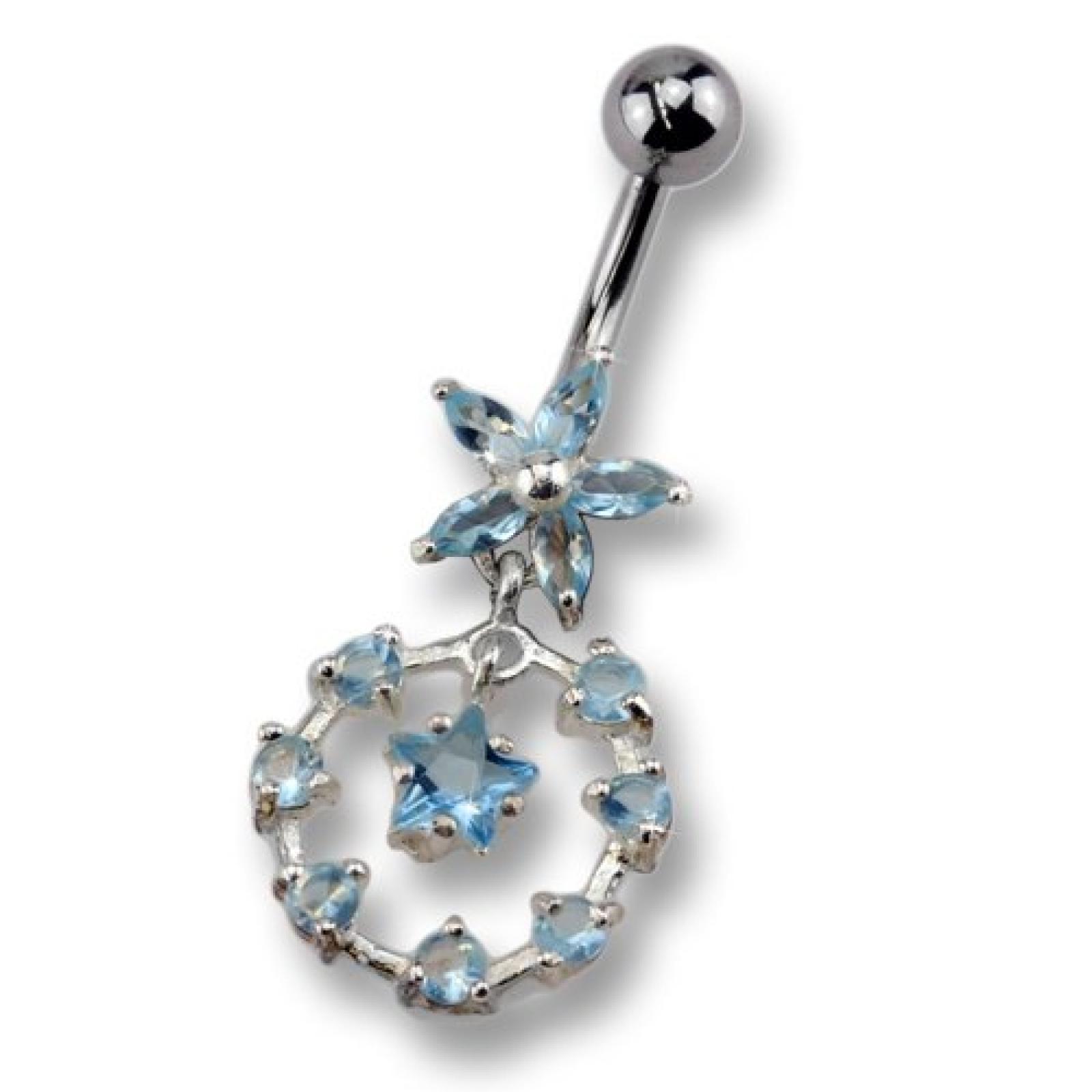 Zeeme Unisex-Piercing 10mm 925/- Sterling Silber Und Hellblauen Kristallen 159201494-10mm Zeeme Unisex-Piercing 10mm 925/- Sterling Silber Und Hellblauen Kristallen 159201494-10mm