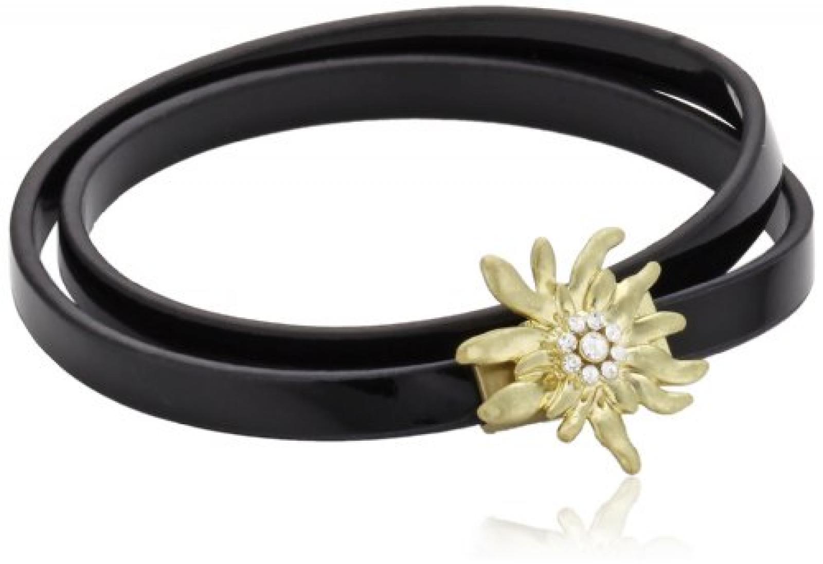 Sweet Deluxe Damen-Armband Wiesn Edelwei&szlig; Messing Leder 20cm 2437 